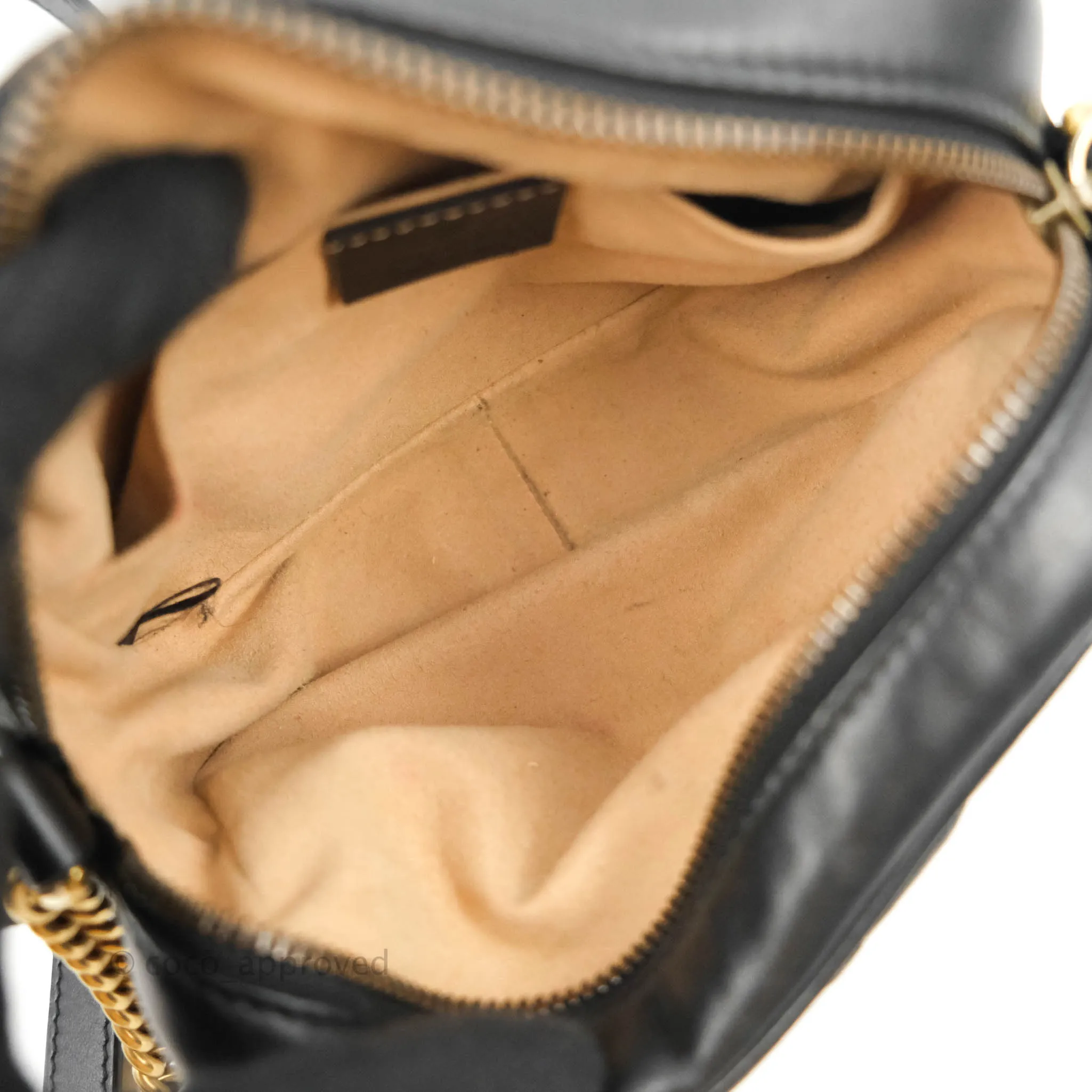 Gucci Mini Matelasse GG Marmont Camera Bag Black Calfskin Gold Hardware