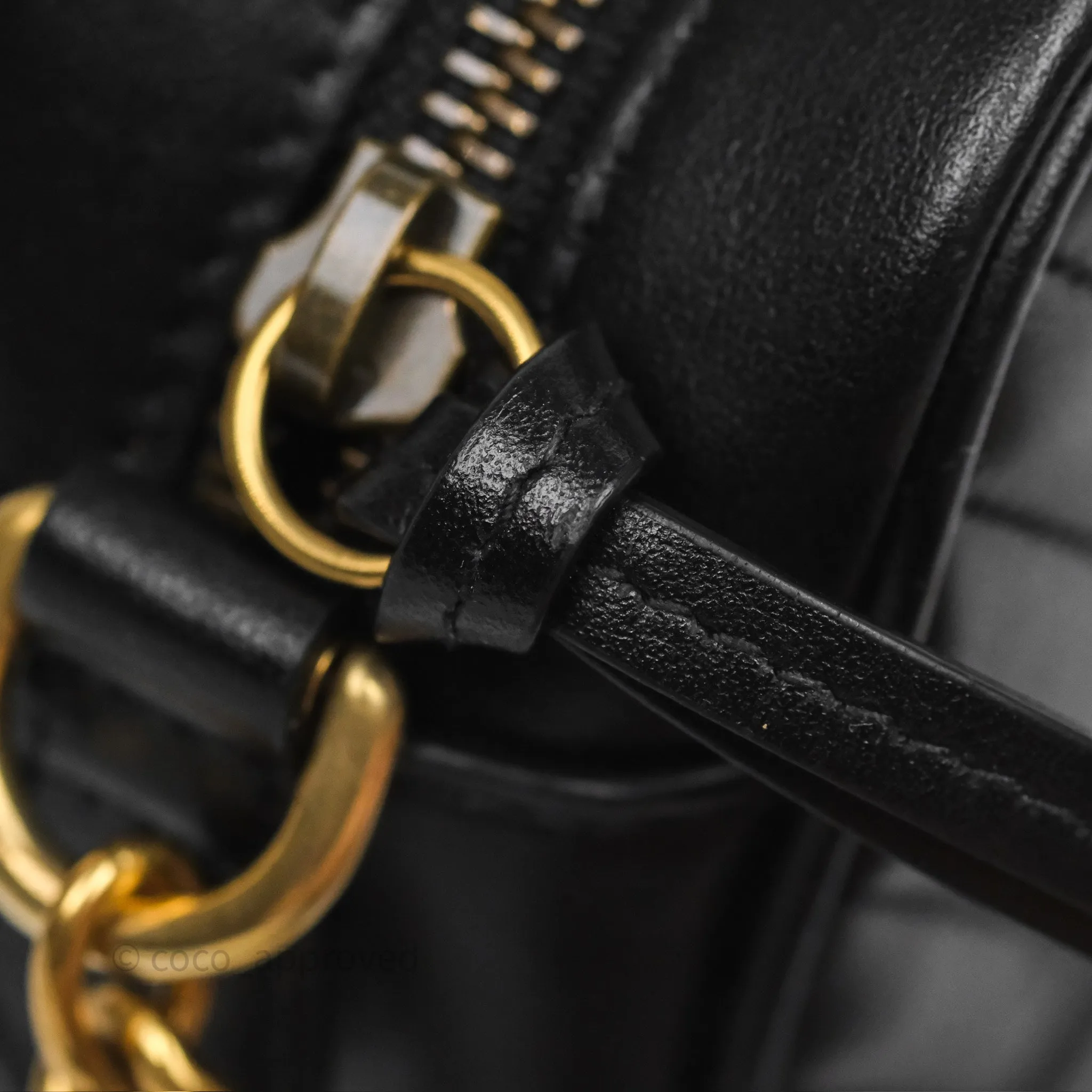 Gucci Mini Matelasse GG Marmont Camera Bag Black Calfskin Gold Hardware