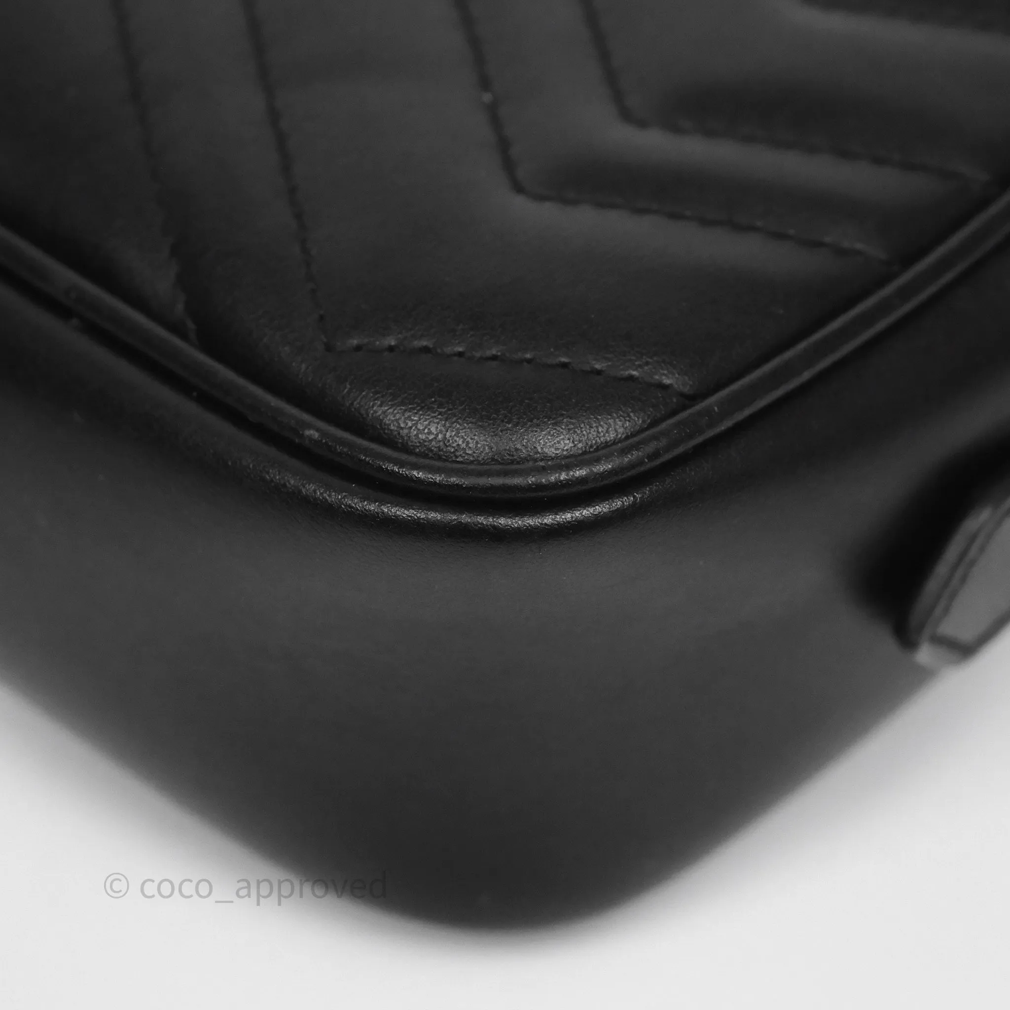 Gucci Mini Matelasse GG Marmont Camera Bag Black Calfskin Gold Hardware