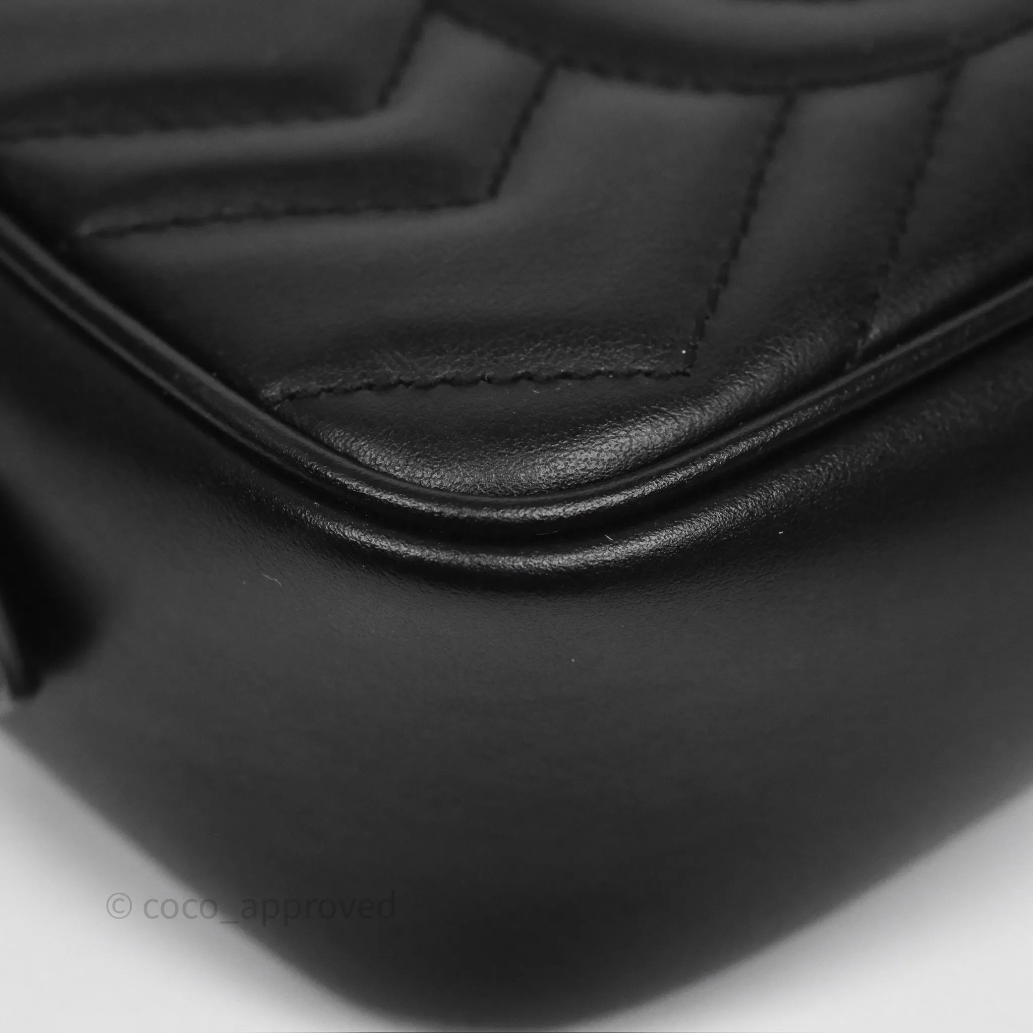 Gucci Mini Matelasse GG Marmont Camera Bag Black Calfskin Gold Hardware