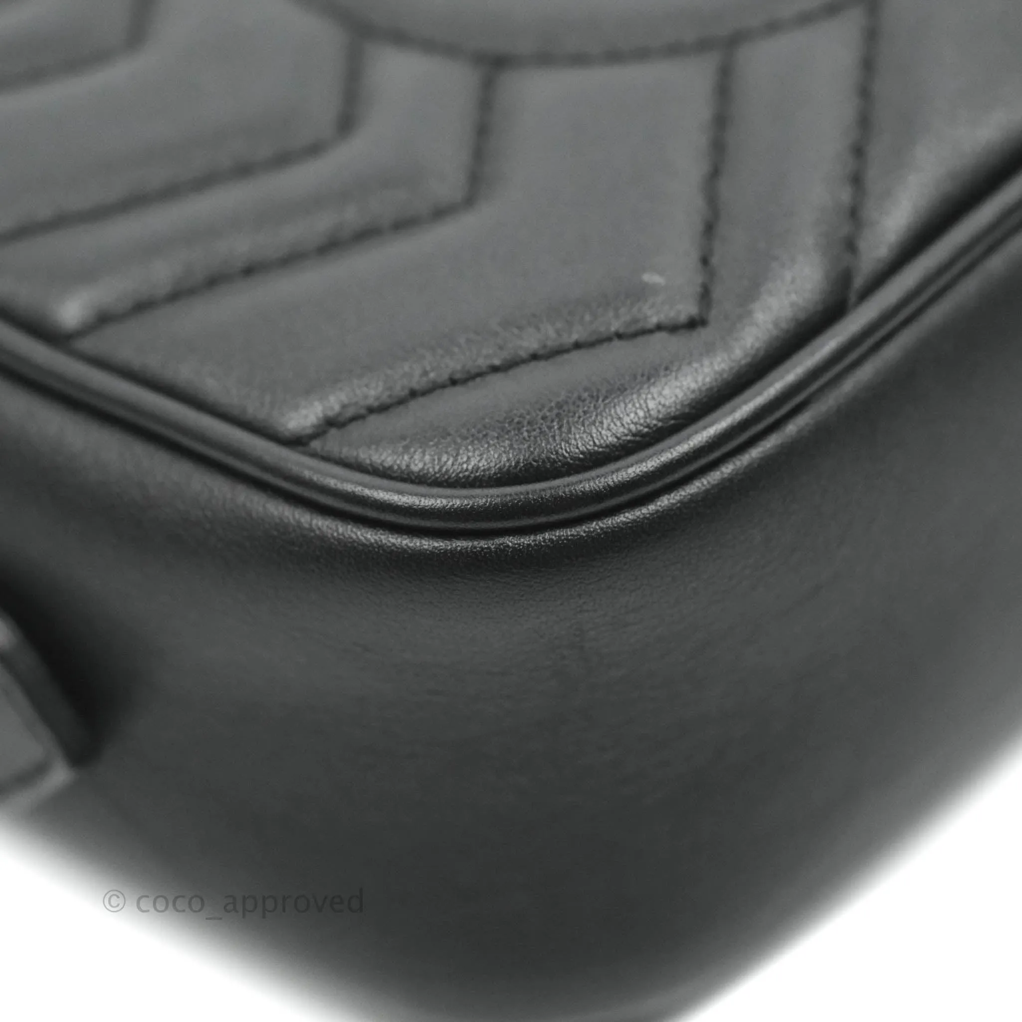 Gucci Mini Matelasse GG Marmont Camera Bag Black Calfskin Gold Hardware