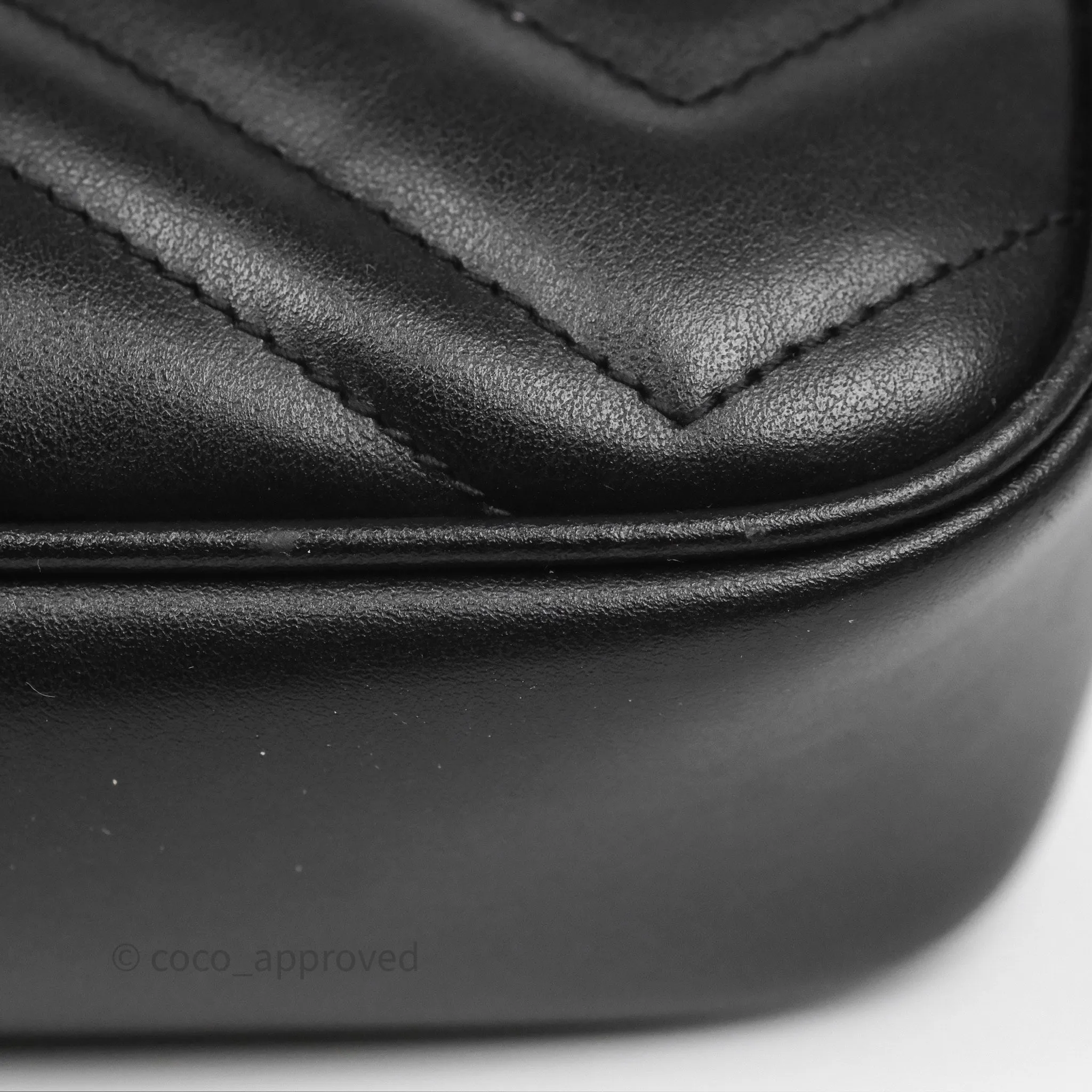 Gucci Mini Matelasse GG Marmont Camera Bag Black Calfskin Gold Hardware
