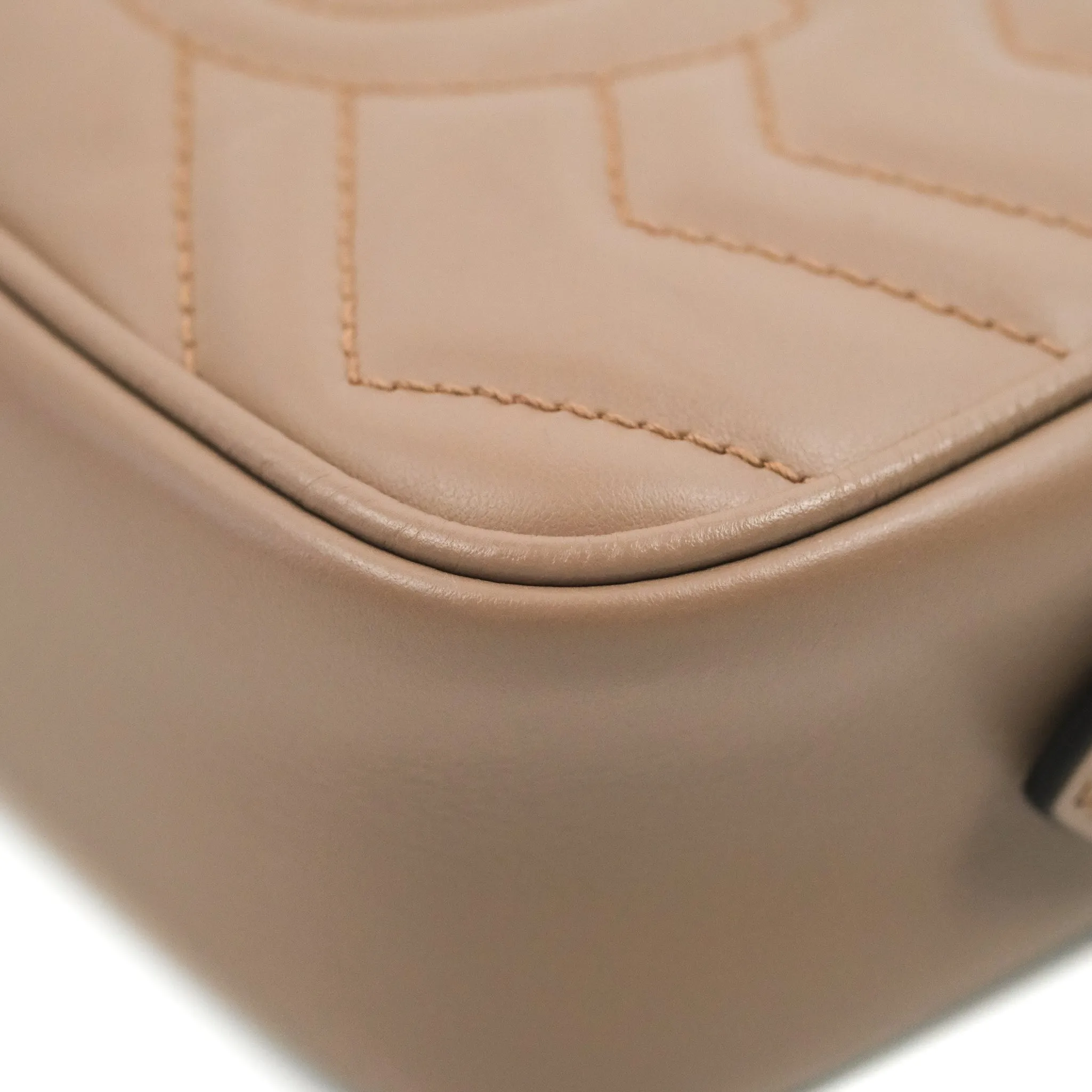 Gucci Mini Matelasse GG Marmont Camera Bag Dusty Pink Calfskin Gold Hardware