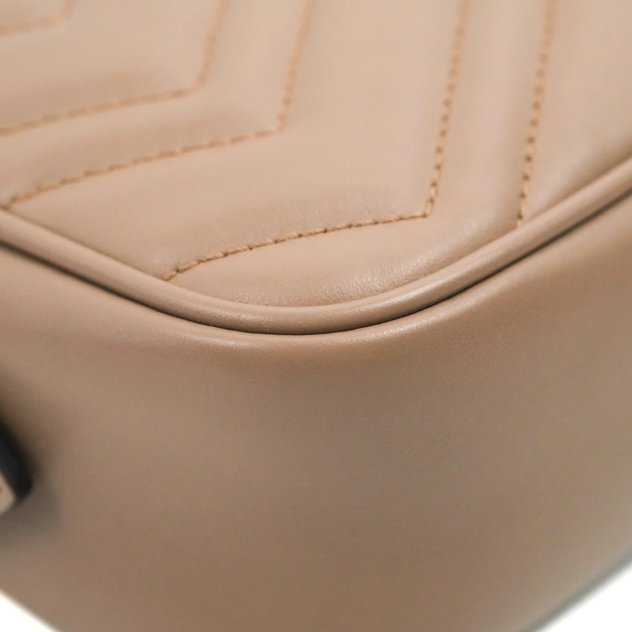 Gucci Mini Matelasse GG Marmont Camera Bag Dusty Pink Calfskin Gold Hardware