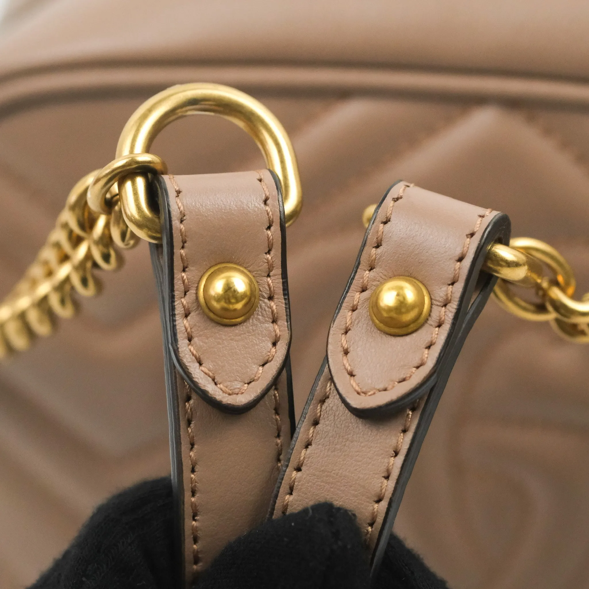 Gucci Mini Matelasse GG Marmont Camera Bag Dusty Pink Calfskin Gold Hardware