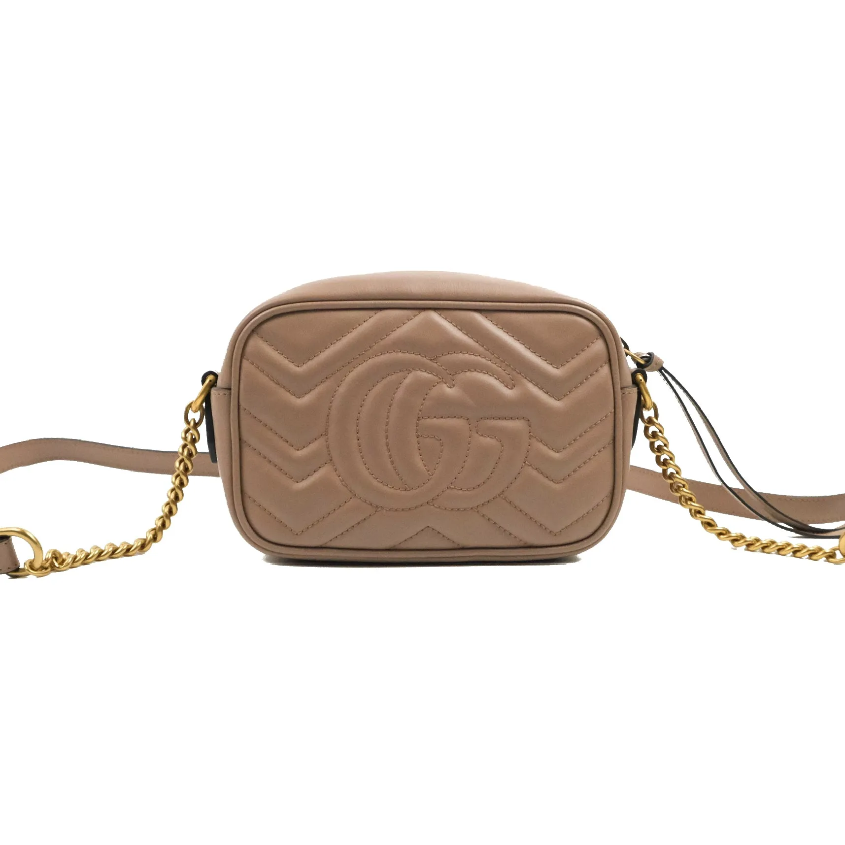 Gucci Mini Matelasse GG Marmont Camera Bag Dusty Pink Calfskin Gold Hardware
