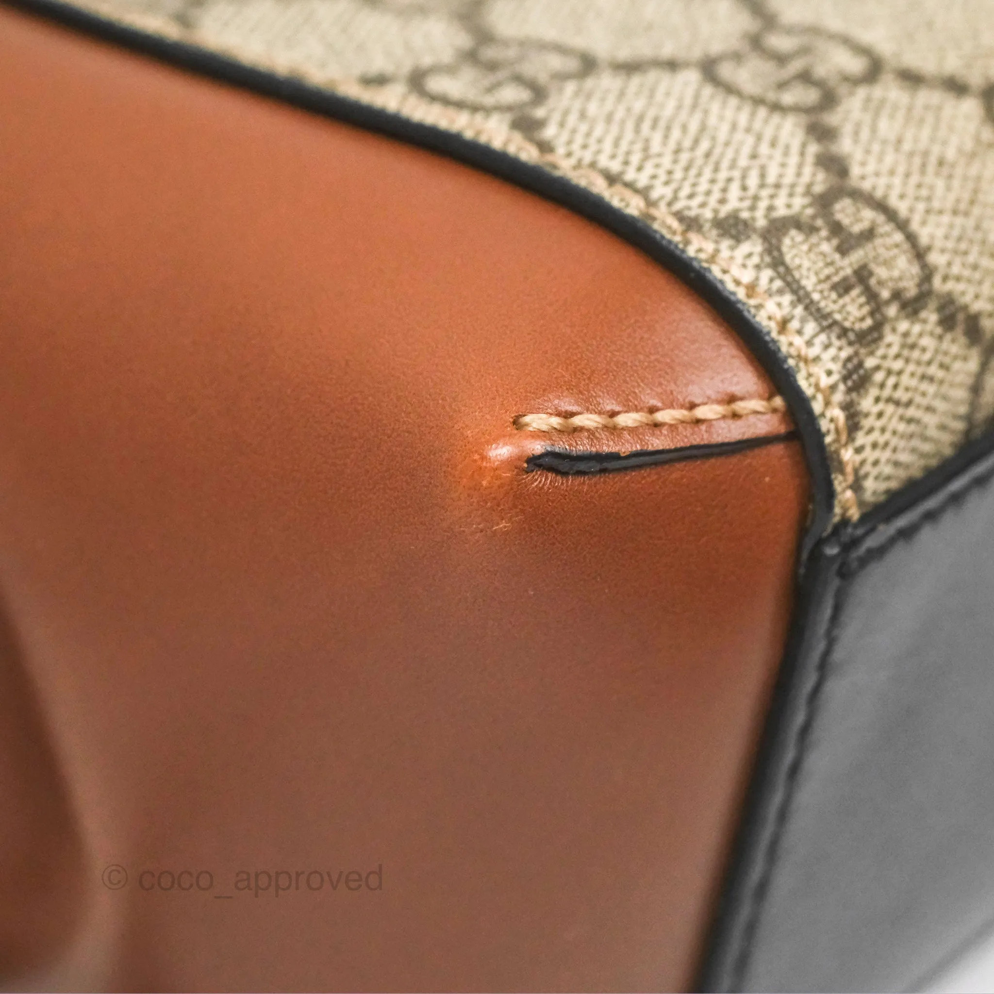Gucci Mini Padlock Backpack GG Coated Canvas Black/Brown Leather