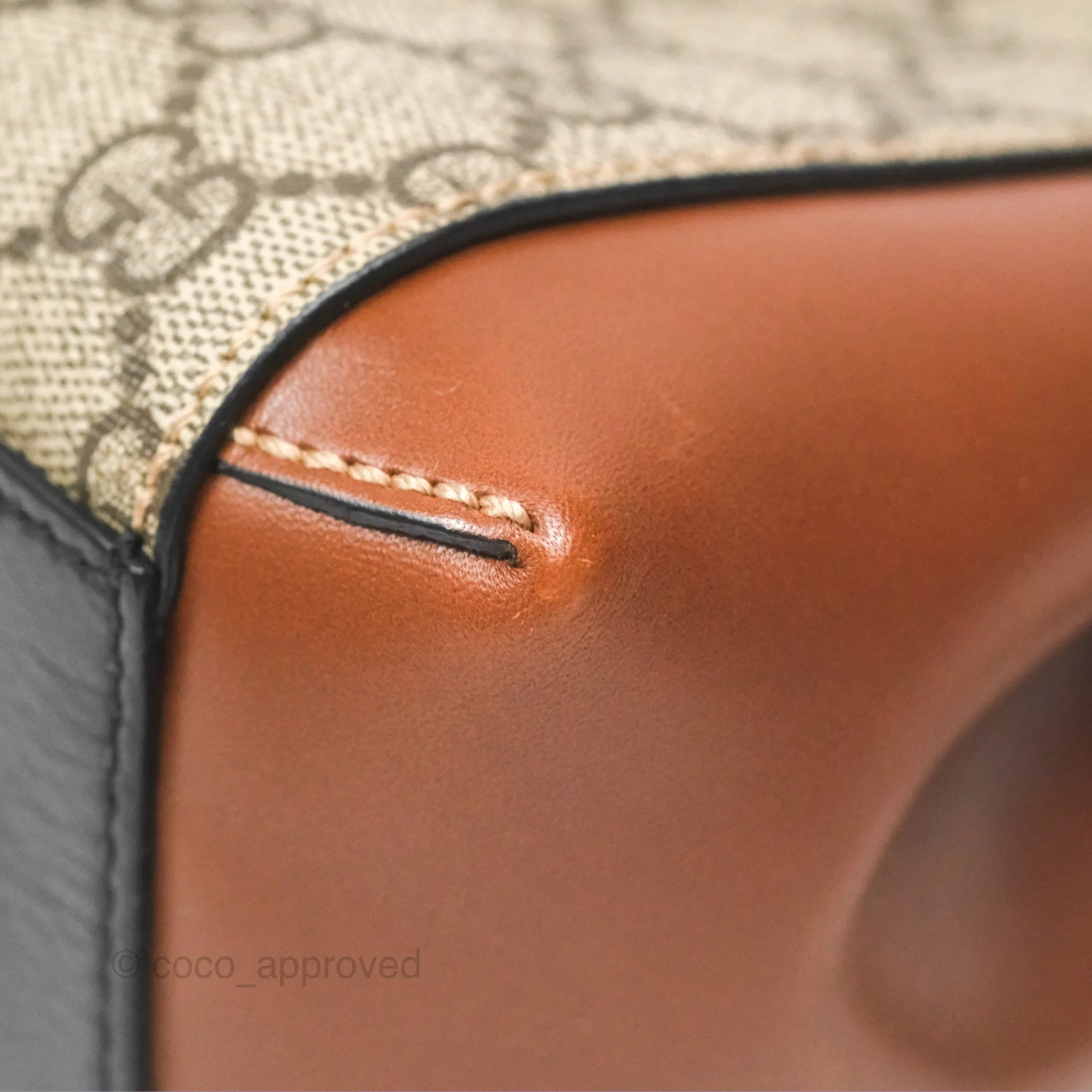Gucci Mini Padlock Backpack GG Coated Canvas Black/Brown Leather
