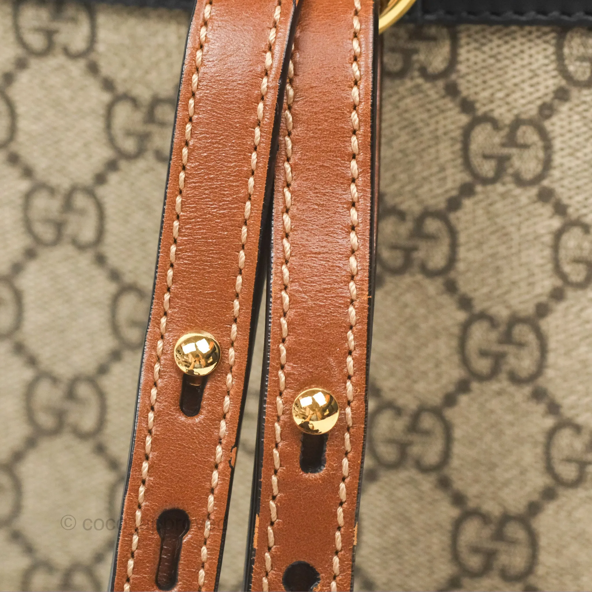Gucci Mini Padlock Backpack GG Coated Canvas Black/Brown Leather