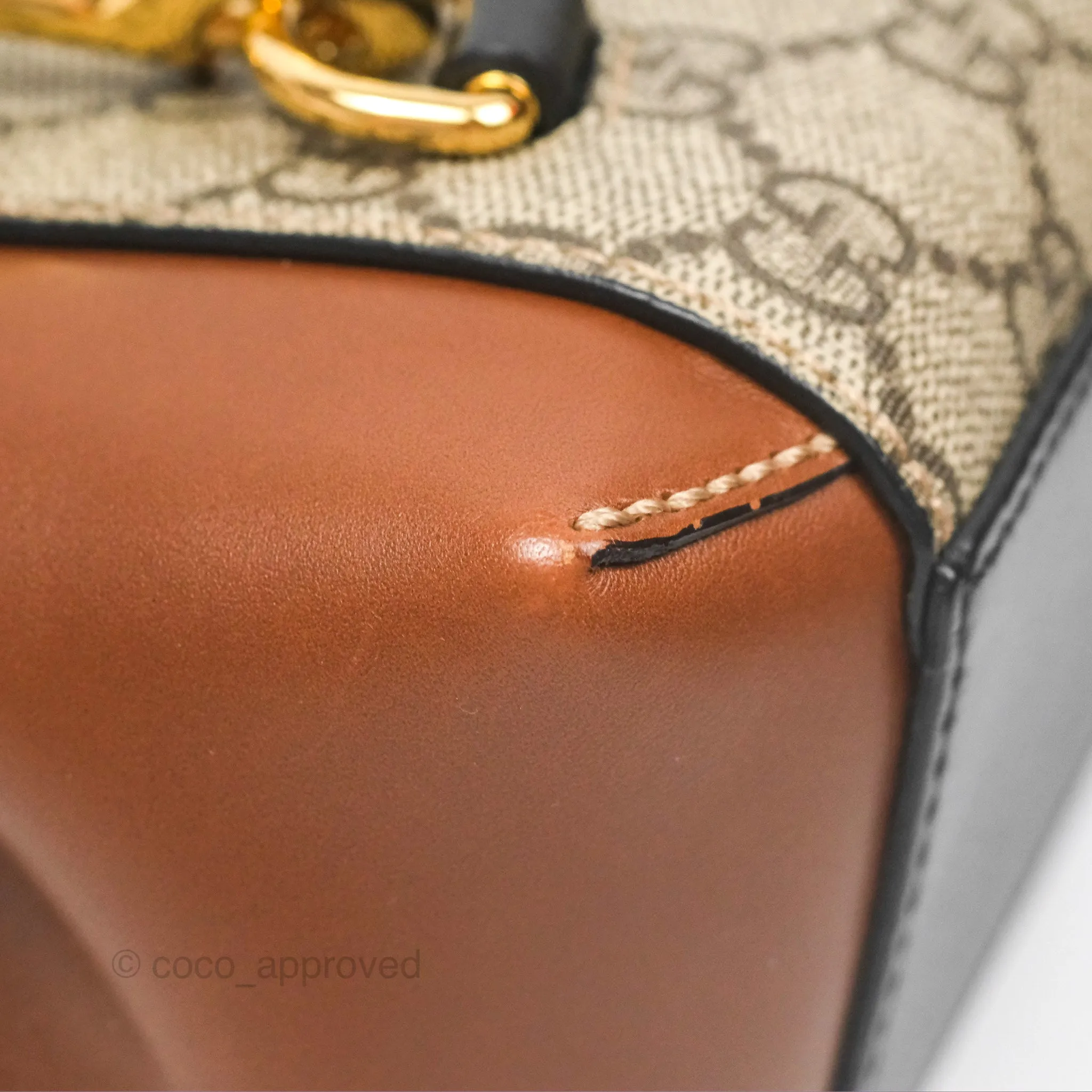 Gucci Mini Padlock Backpack GG Coated Canvas Black/Brown Leather
