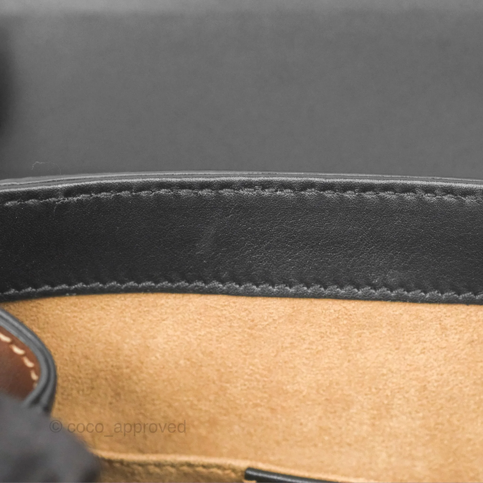 Gucci Mini Padlock Backpack GG Coated Canvas Black/Brown Leather