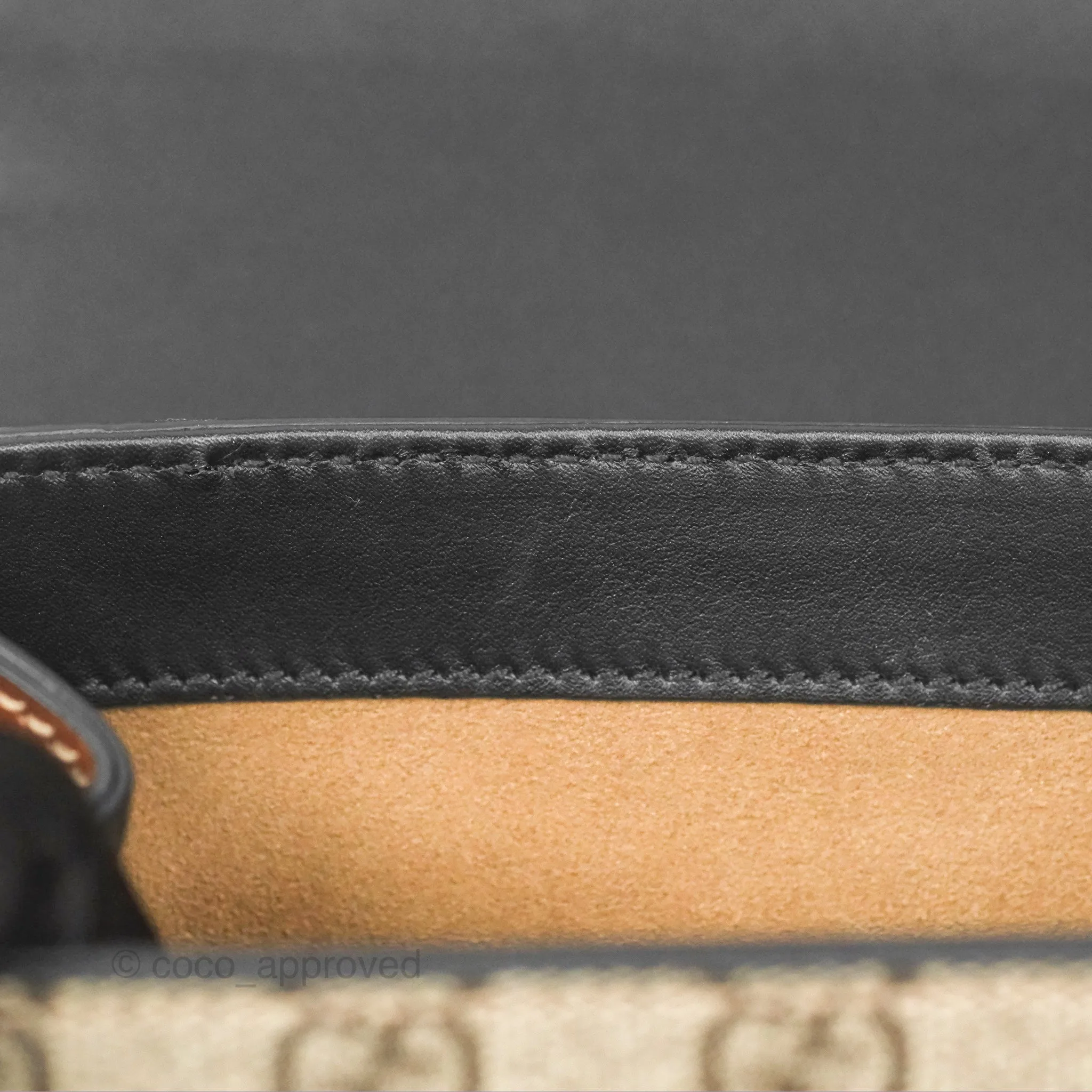 Gucci Mini Padlock Backpack GG Coated Canvas Black/Brown Leather