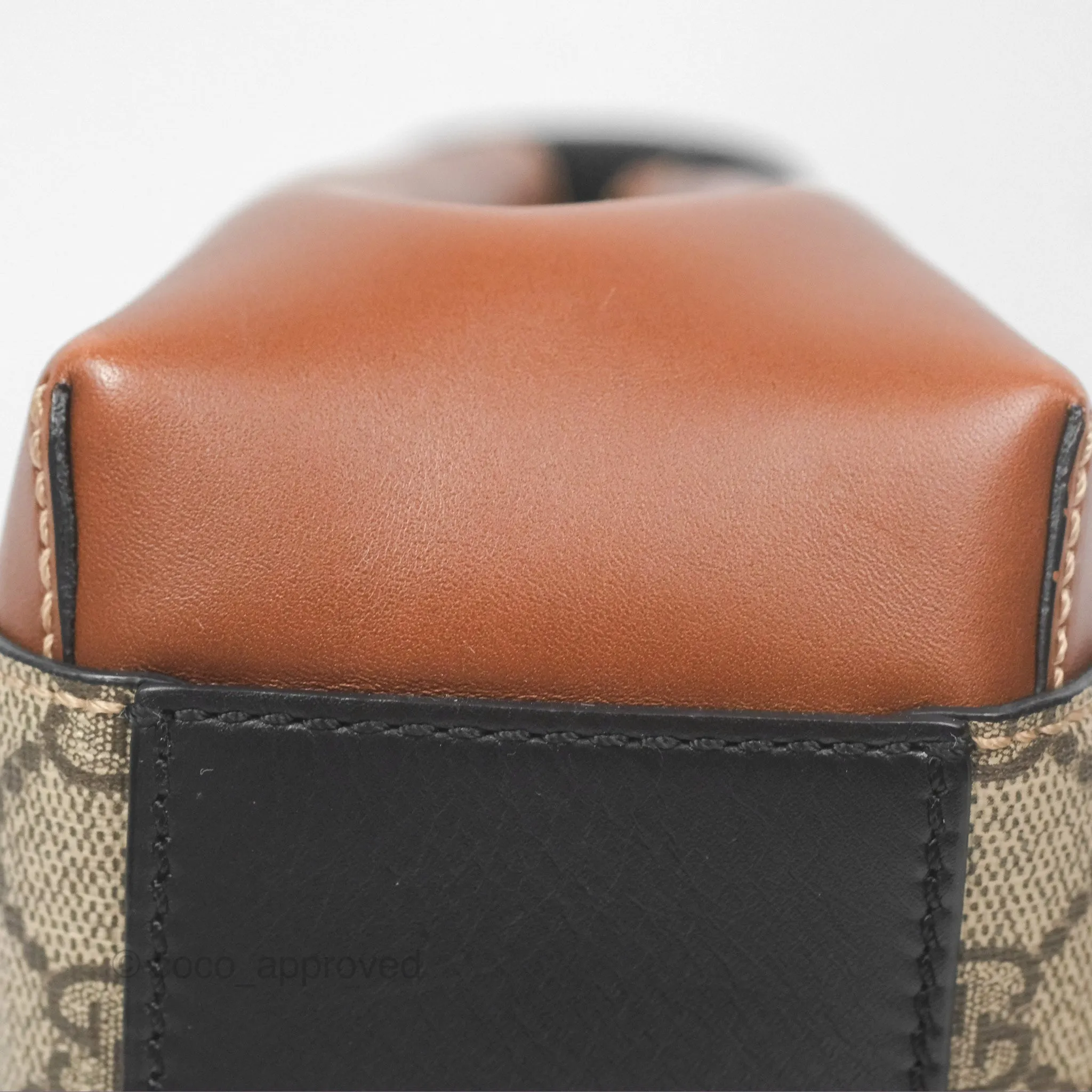 Gucci Mini Padlock Backpack GG Coated Canvas Black/Brown Leather