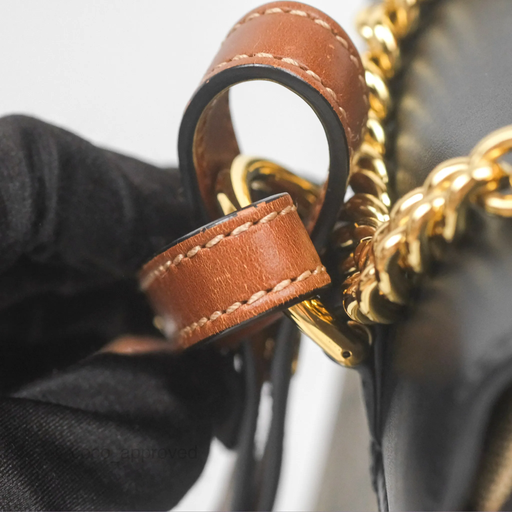 Gucci Mini Padlock Backpack GG Coated Canvas Black/Brown Leather