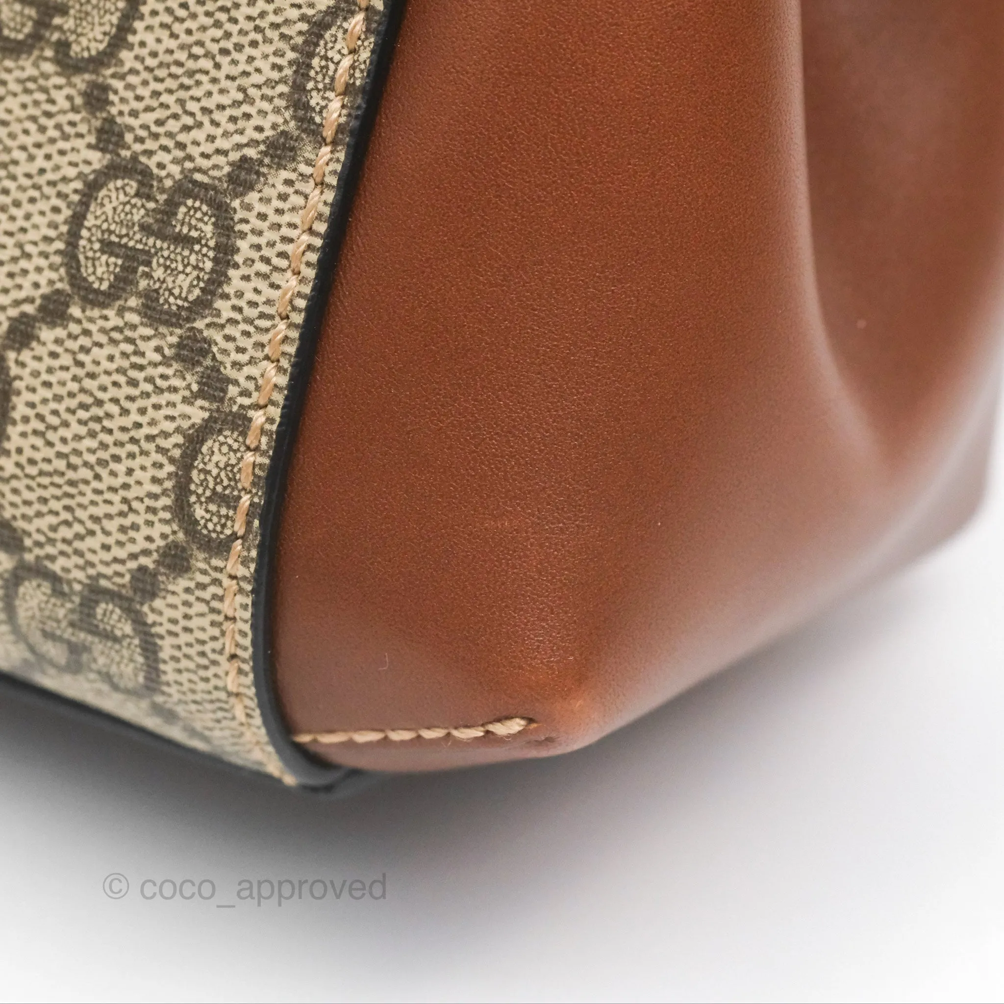 Gucci Mini Padlock Backpack GG Coated Canvas Black/Brown Leather