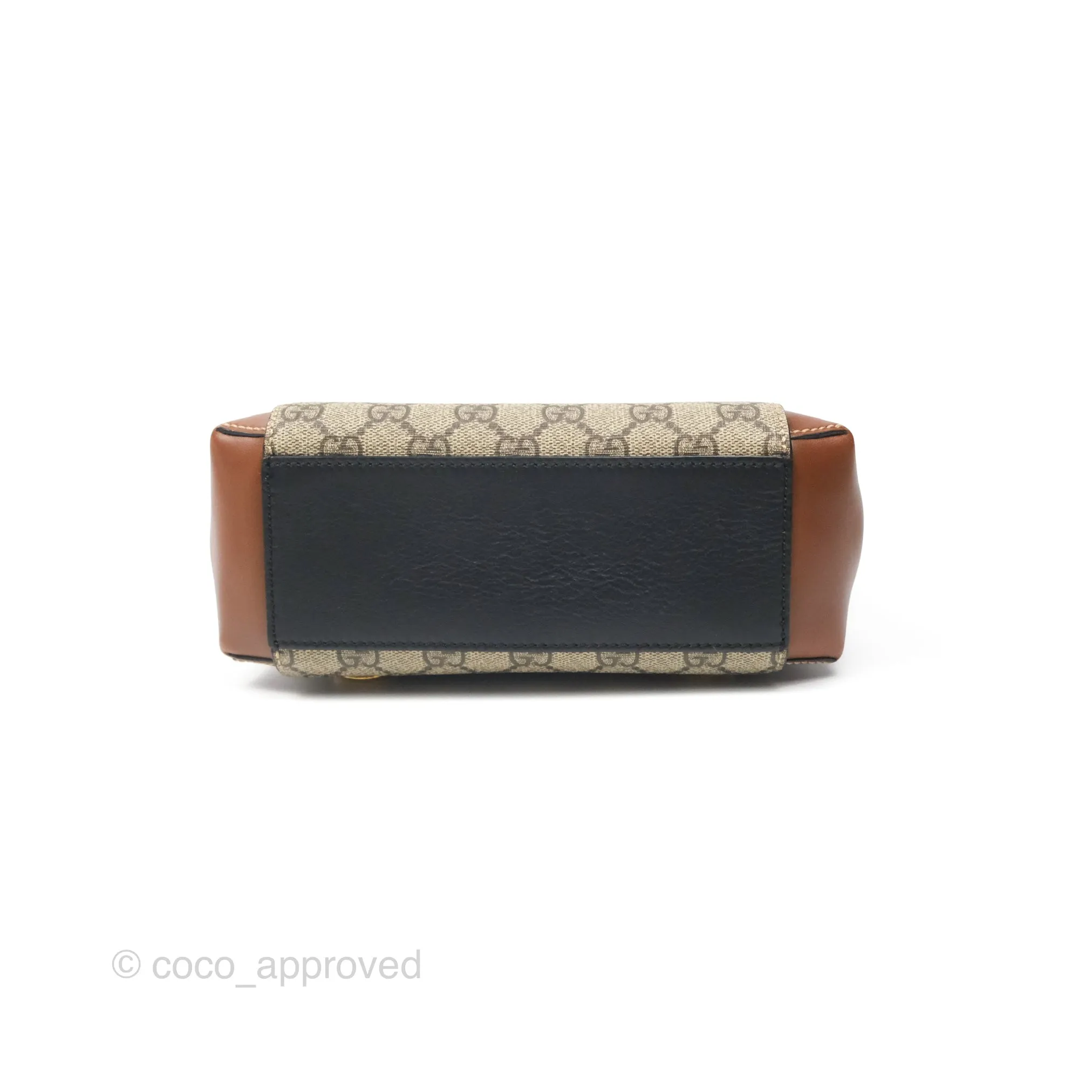 Gucci Mini Padlock Backpack GG Coated Canvas Black/Brown Leather