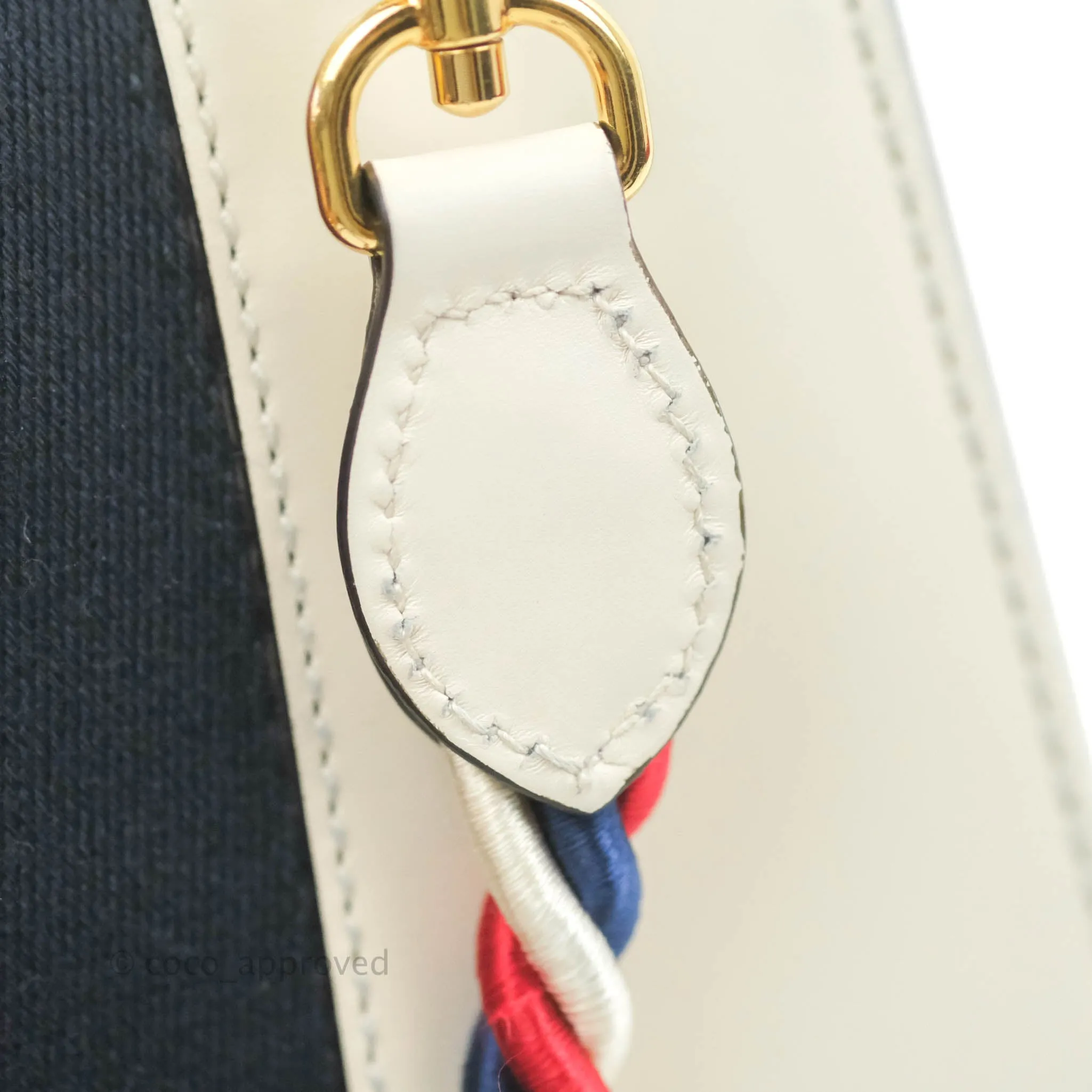Gucci Mini Sylvie Top Handle White Calfskin Shoulder Bag With Strap