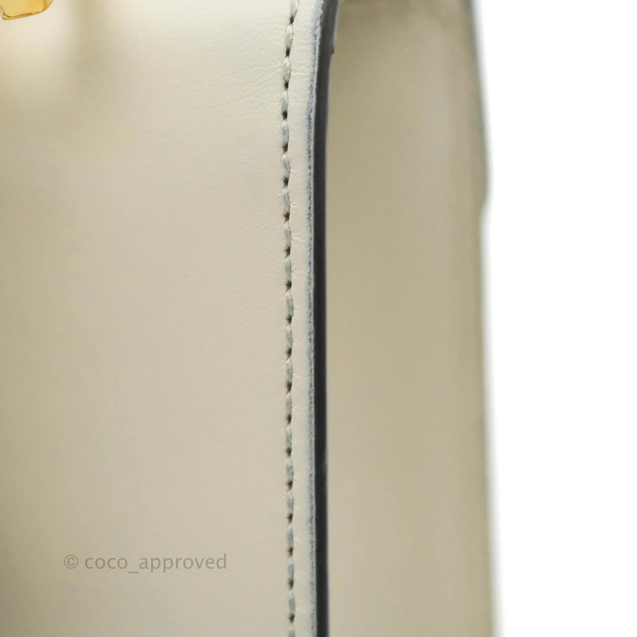 Gucci Mini Sylvie Top Handle White Calfskin Shoulder Bag With Strap