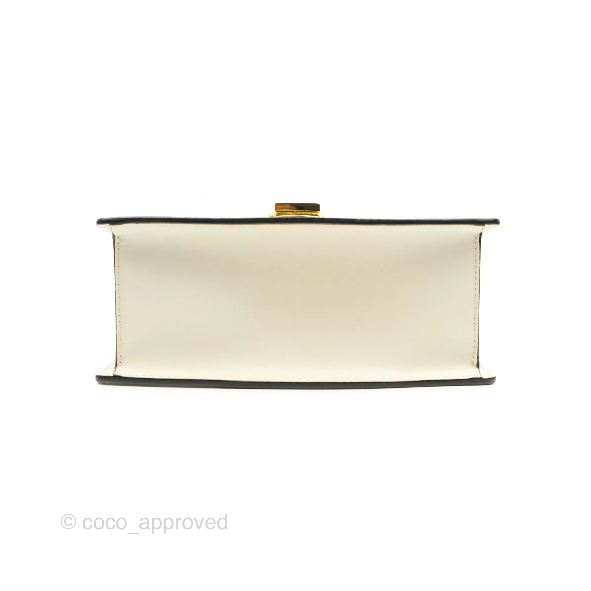 Gucci Mini Sylvie Top Handle White Calfskin Shoulder Bag With Strap