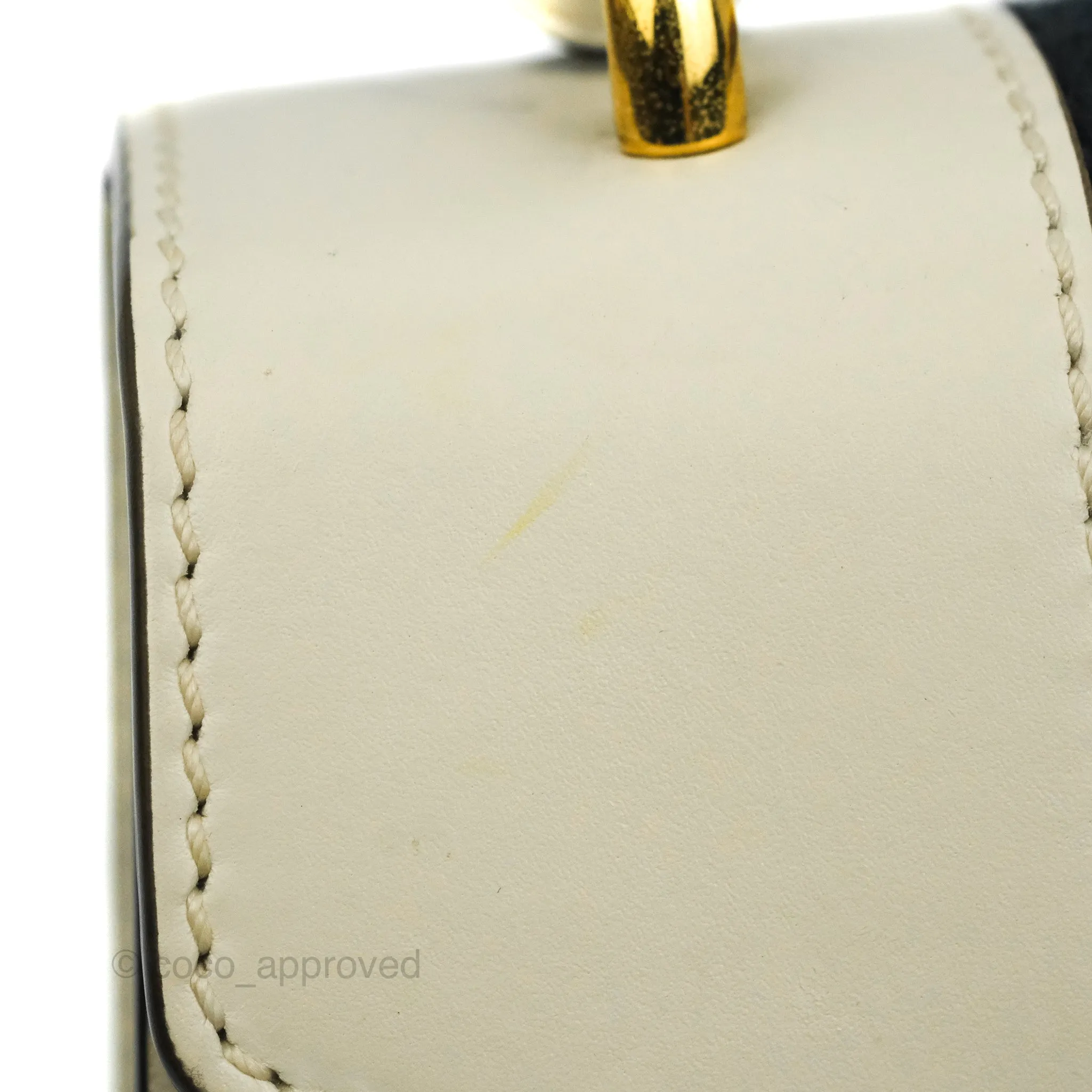 Gucci Mini Sylvie Top Handle White Calfskin Shoulder Bag With Strap