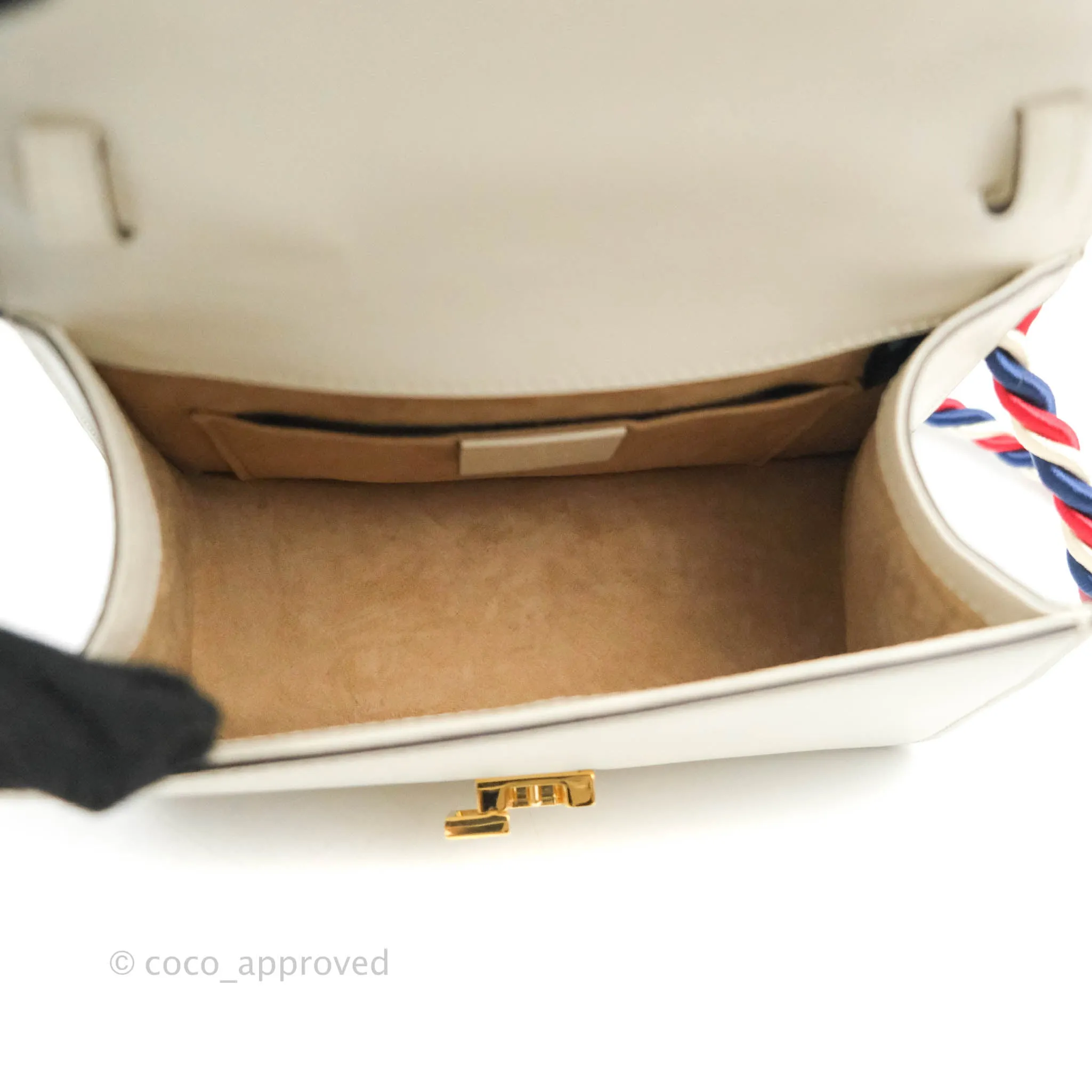 Gucci Mini Sylvie Top Handle White Calfskin Shoulder Bag With Strap