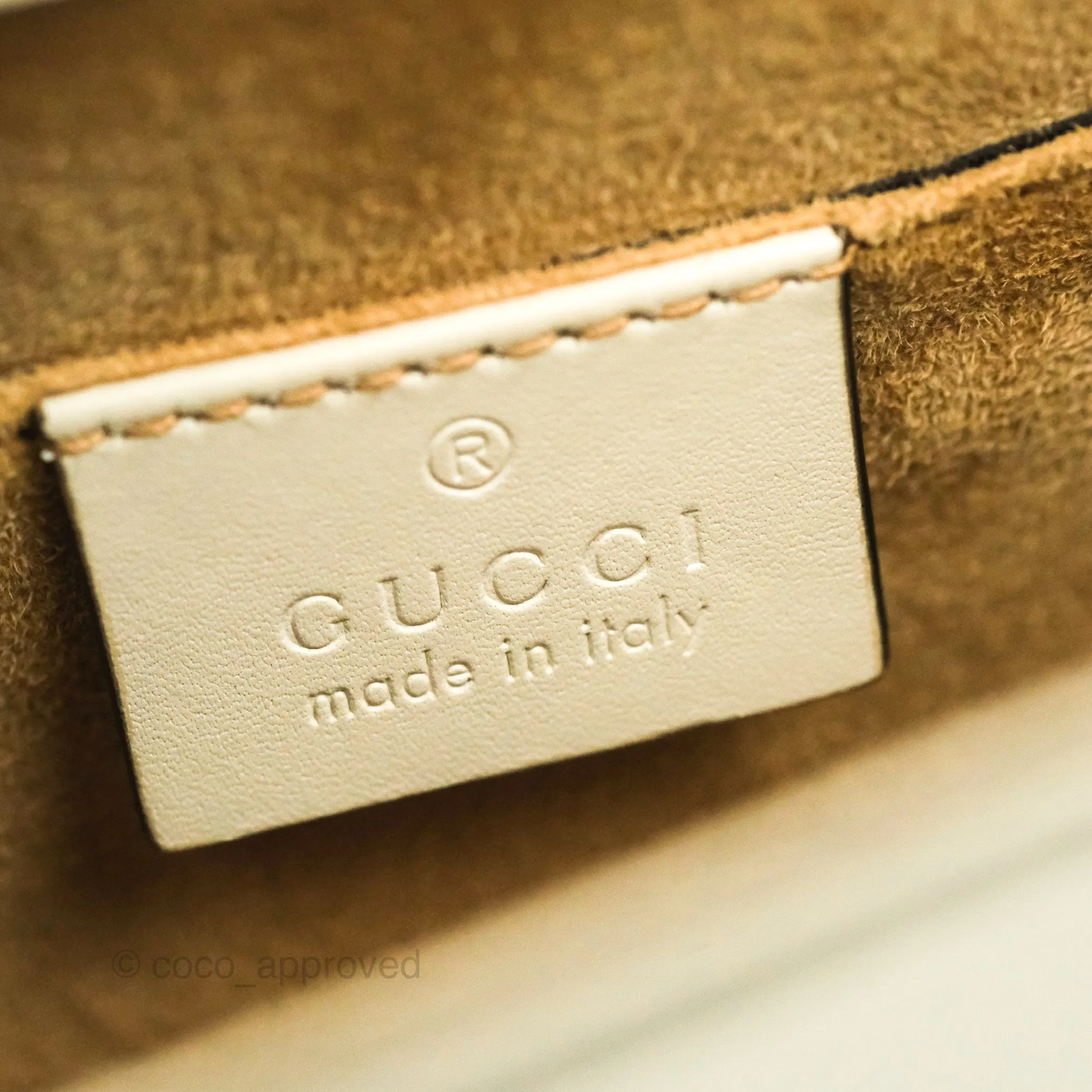 Gucci Mini Sylvie Top Handle White Calfskin Shoulder Bag With Strap