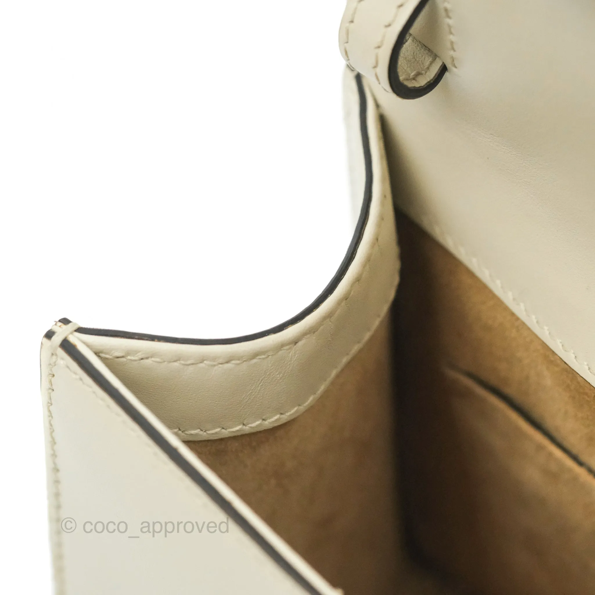 Gucci Mini Sylvie Top Handle White Calfskin Shoulder Bag With Strap