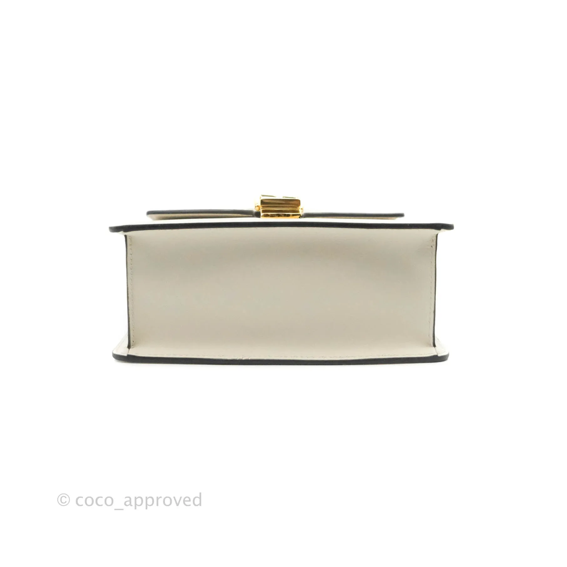 Gucci Mini Sylvie Top Handle White Calfskin Shoulder Bag With Strap
