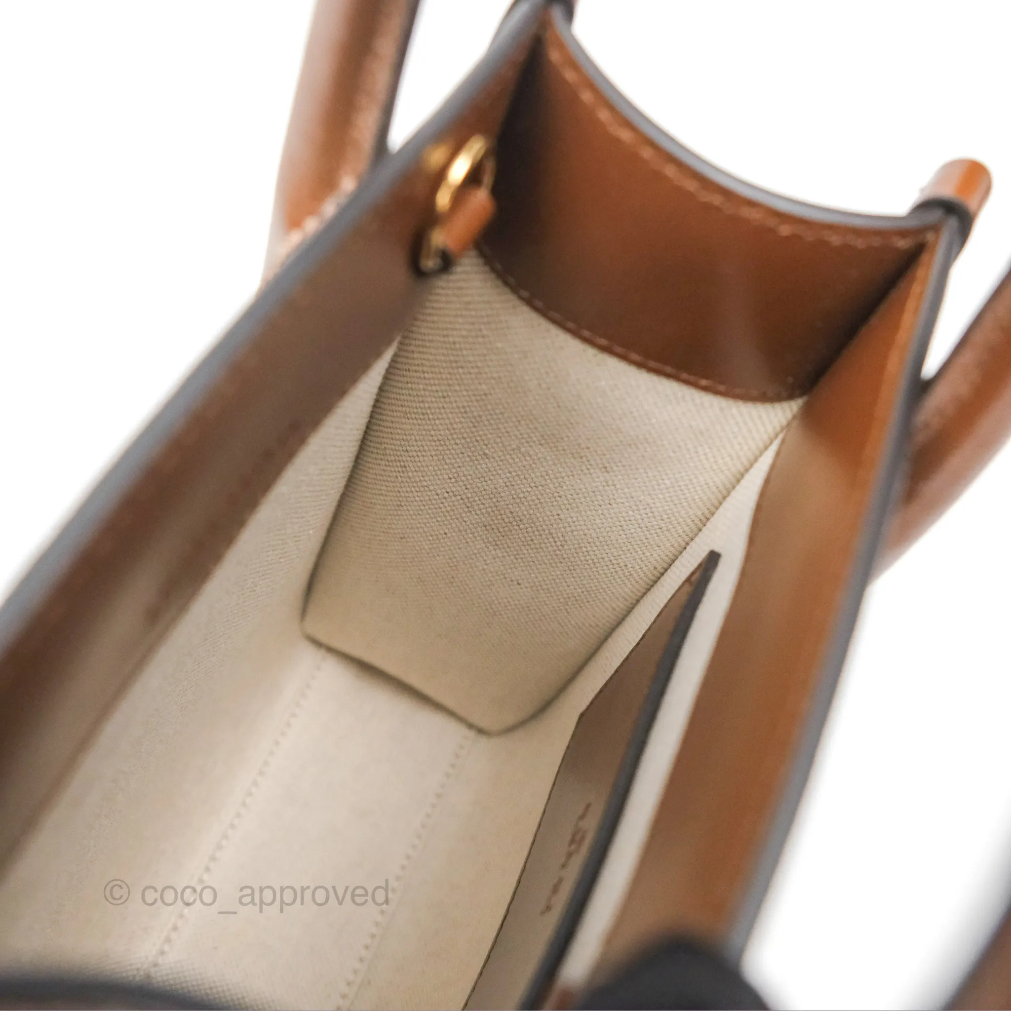 Gucci Mini Tote Bag with Interlocking G Beige / Ebony GG Supreme Canvas
