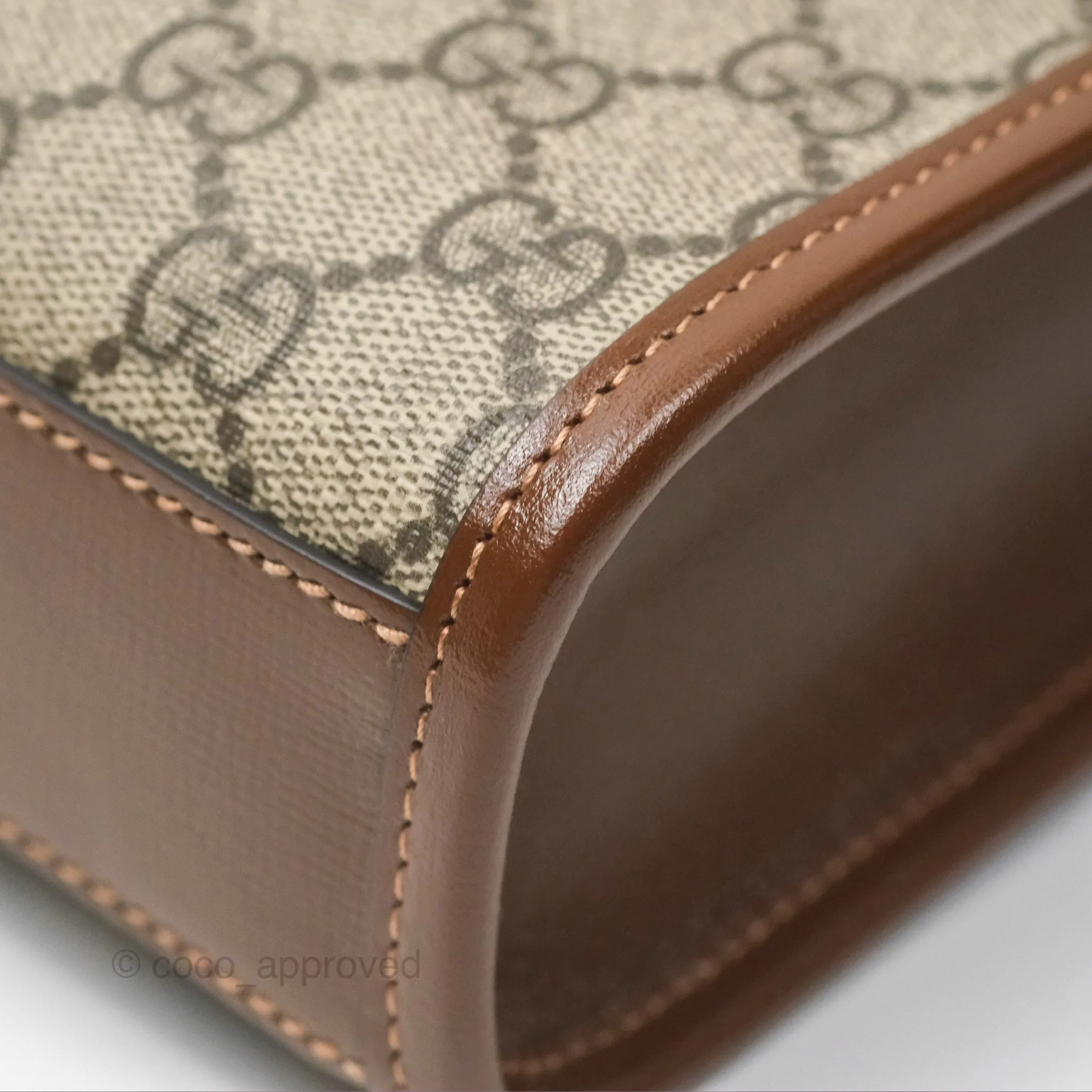 Gucci Mini Tote Bag with Interlocking G Beige / Ebony GG Supreme Canvas