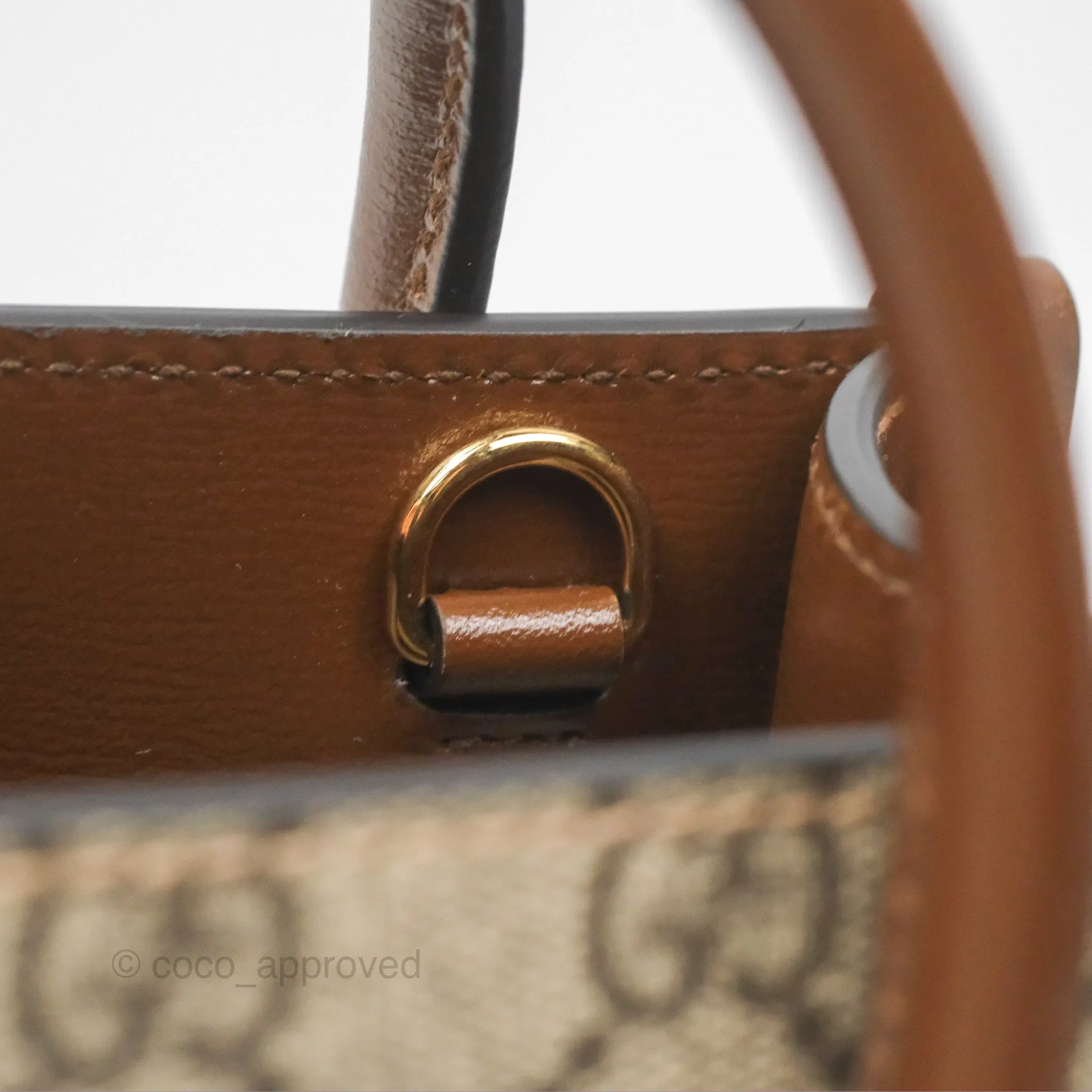 Gucci Mini Tote Bag with Interlocking G Beige / Ebony GG Supreme Canvas