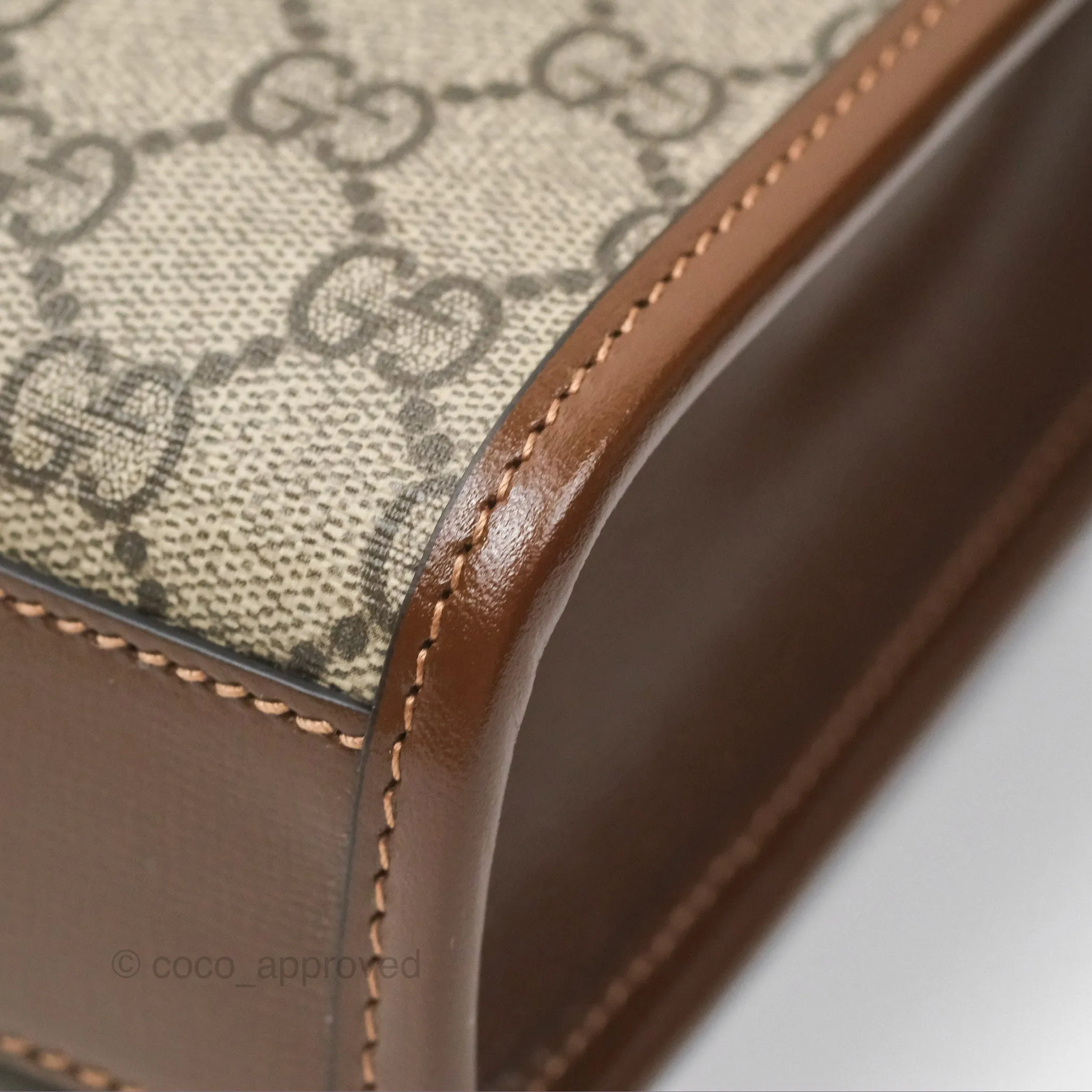Gucci Mini Tote Bag with Interlocking G Beige / Ebony GG Supreme Canvas