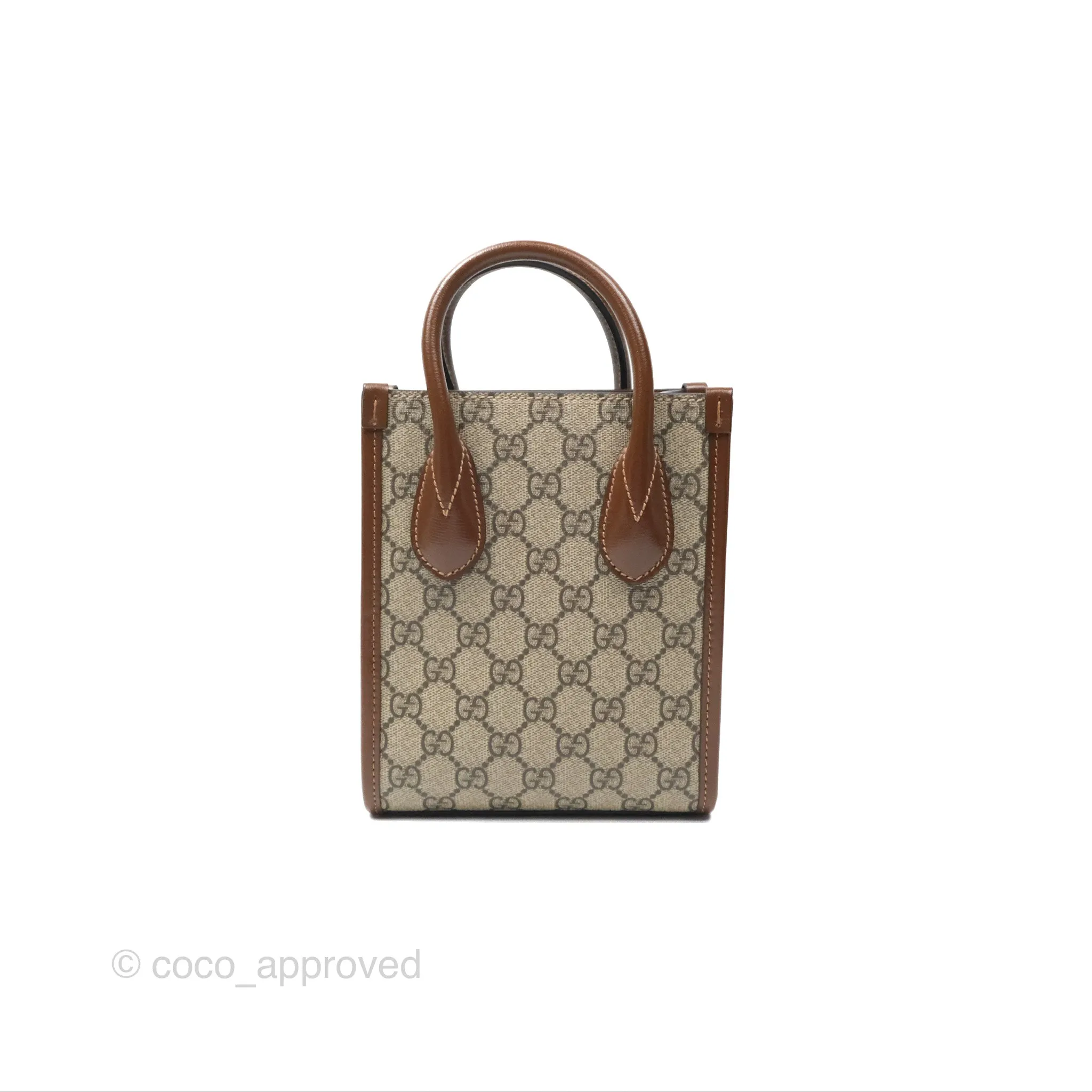Gucci Mini Tote Bag with Interlocking G Beige / Ebony GG Supreme Canvas