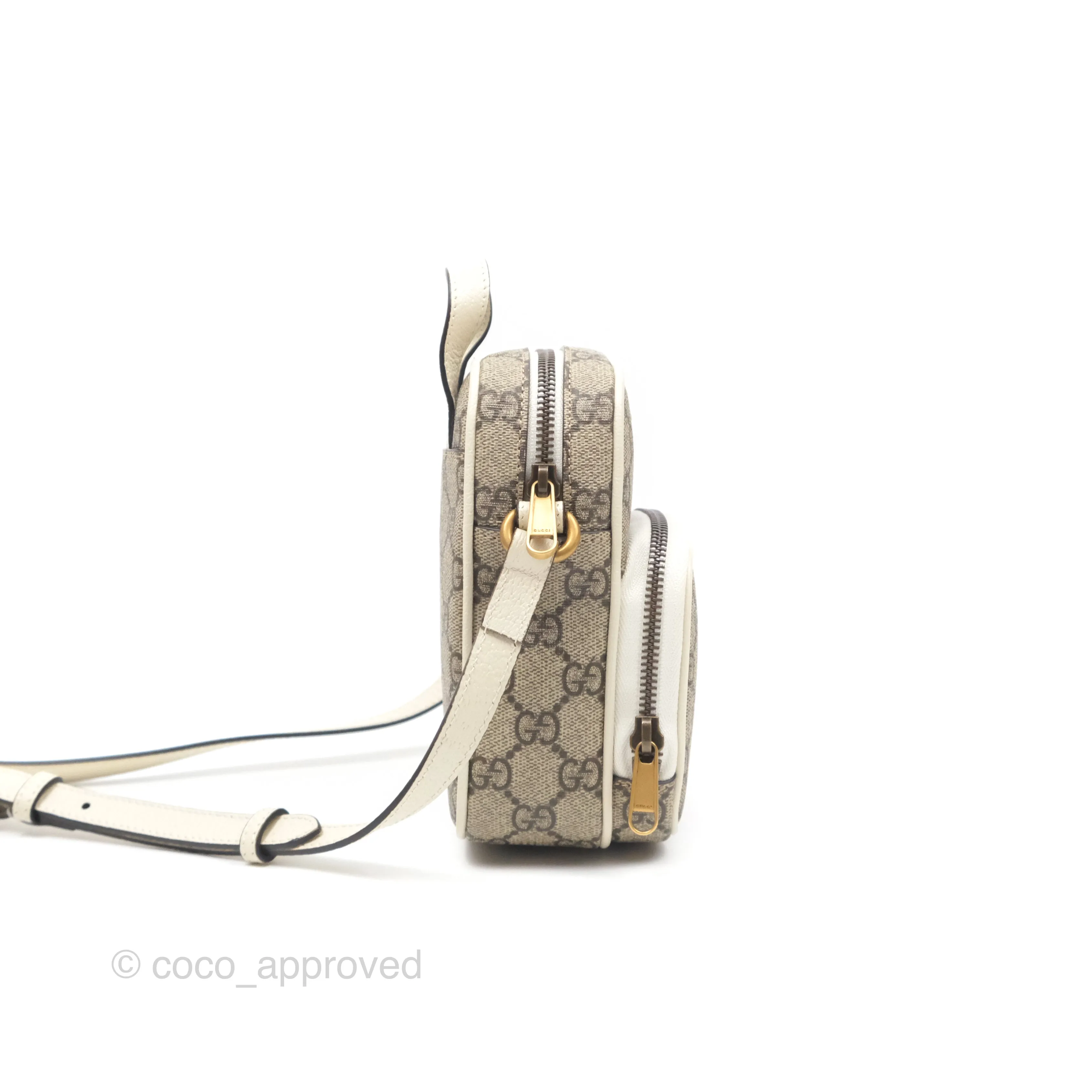 Gucci Ophidia GG Supreme Mini Crossbody Bag White