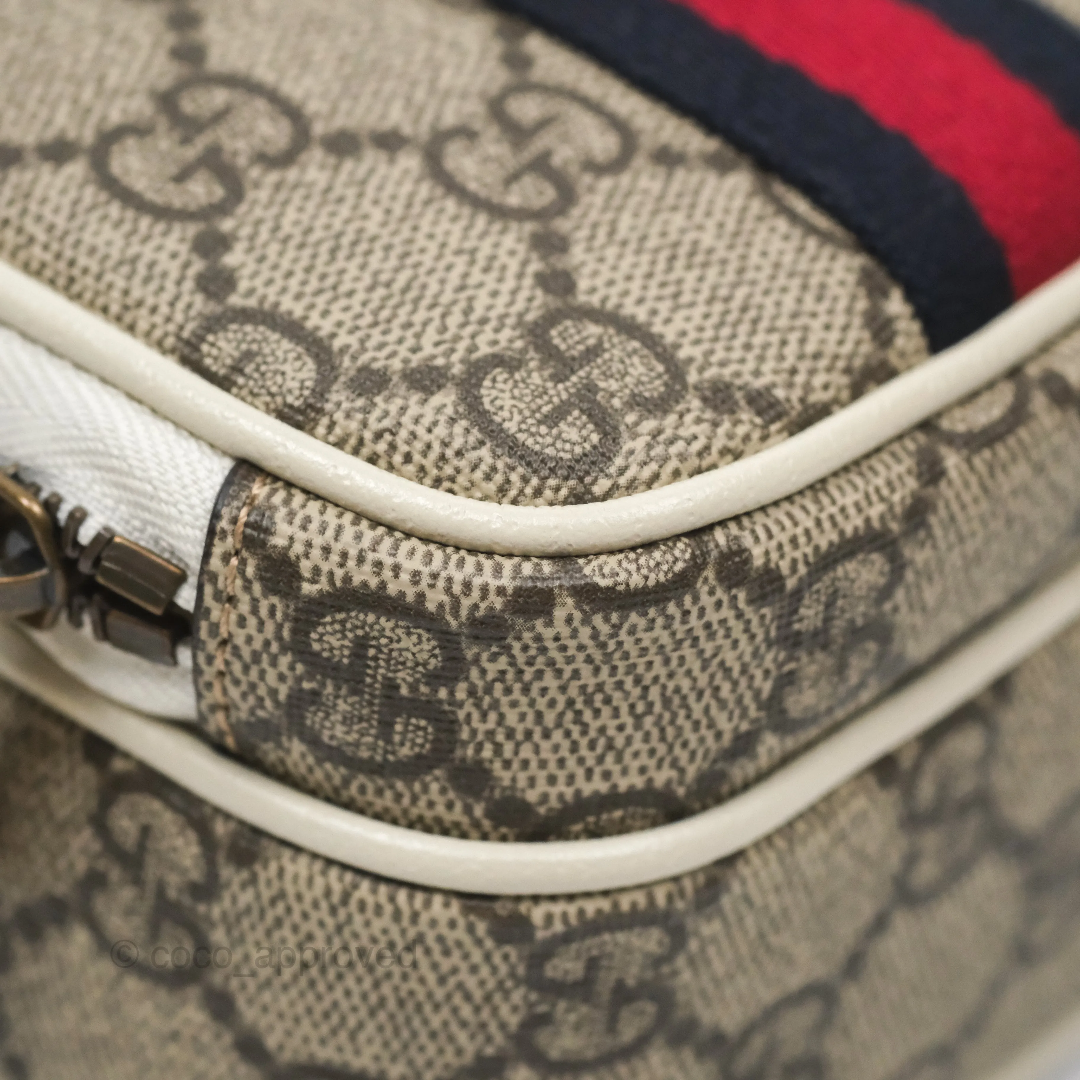 Gucci Ophidia GG Supreme Mini Crossbody Bag White