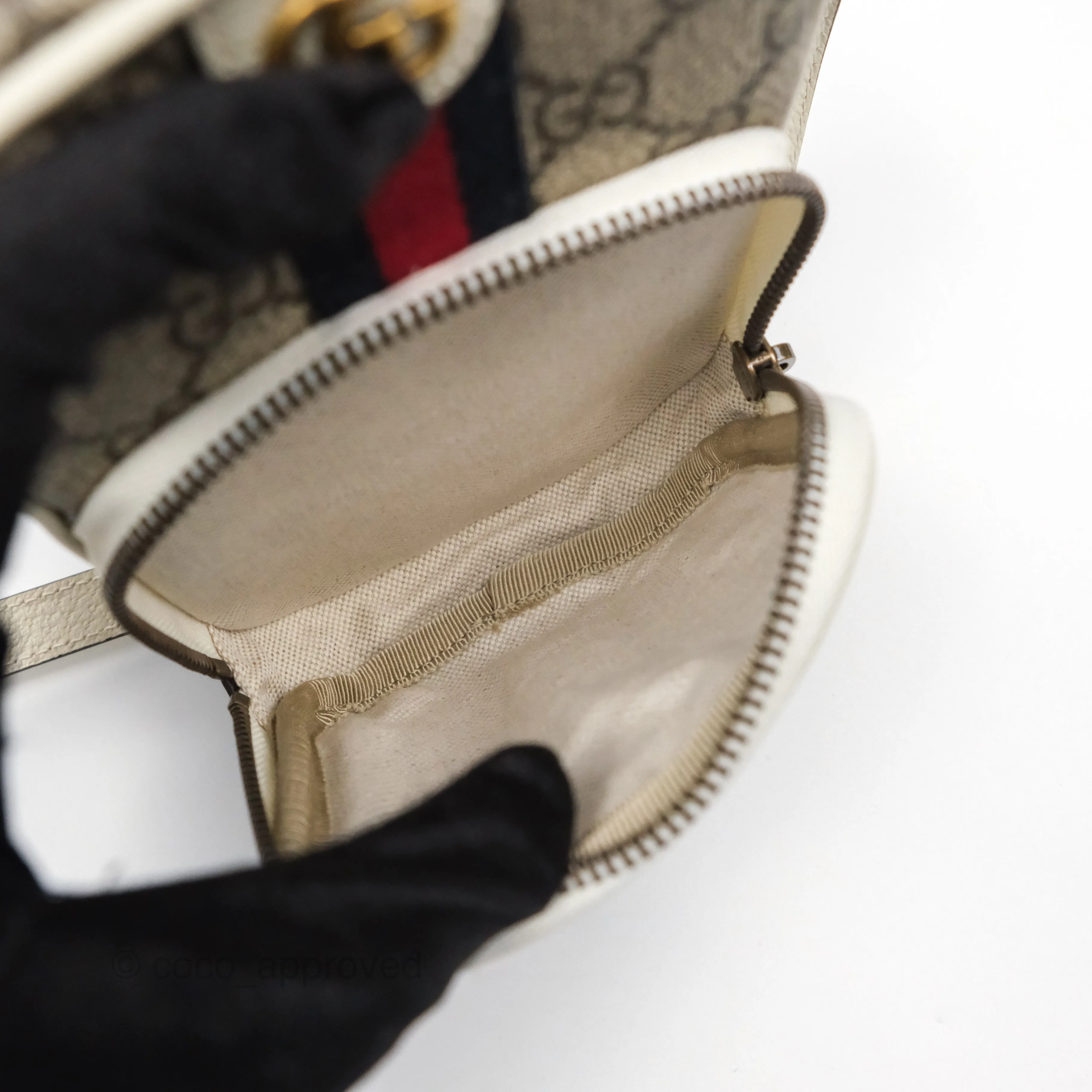 Gucci Ophidia GG Supreme Mini Crossbody Bag White