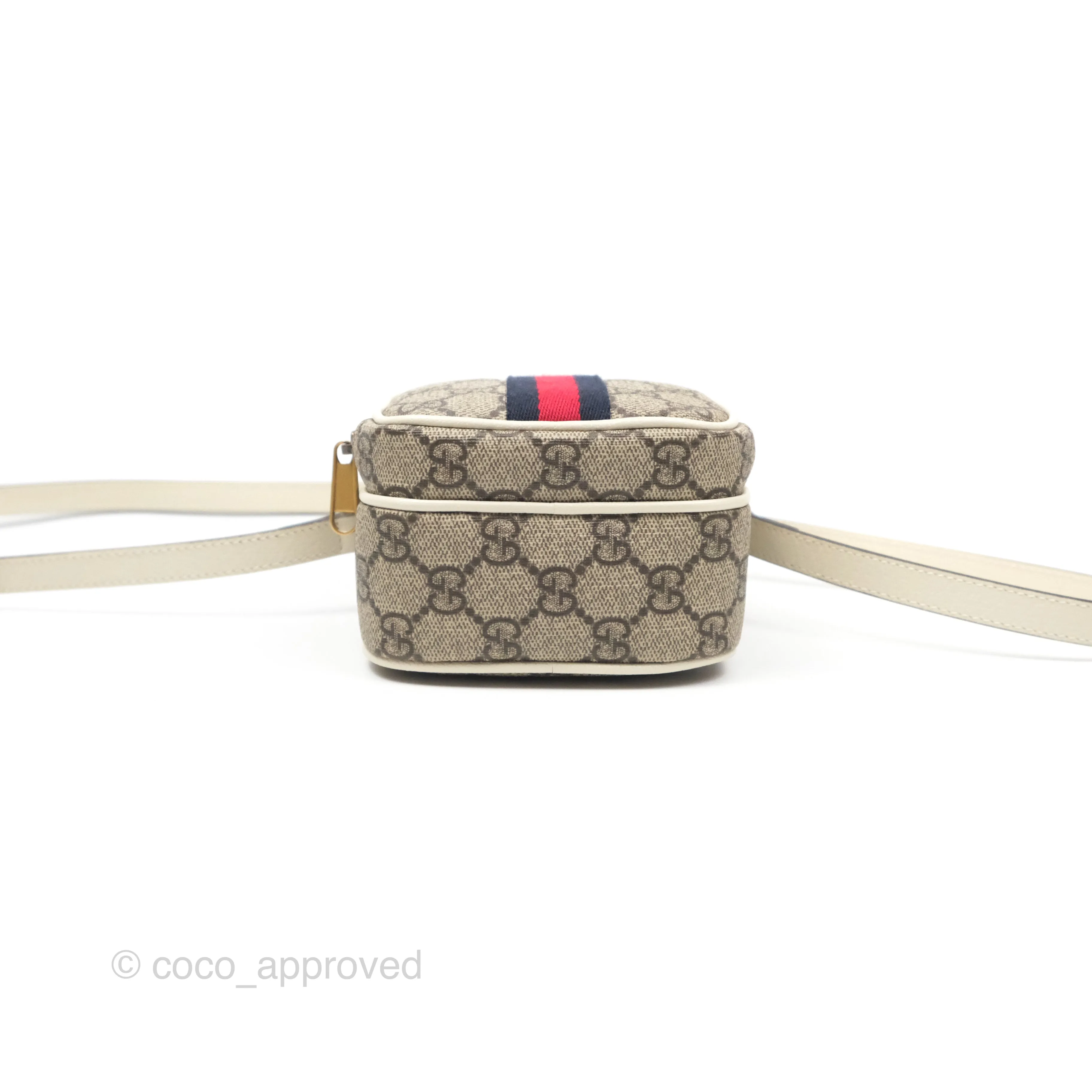 Gucci Ophidia GG Supreme Mini Crossbody Bag White