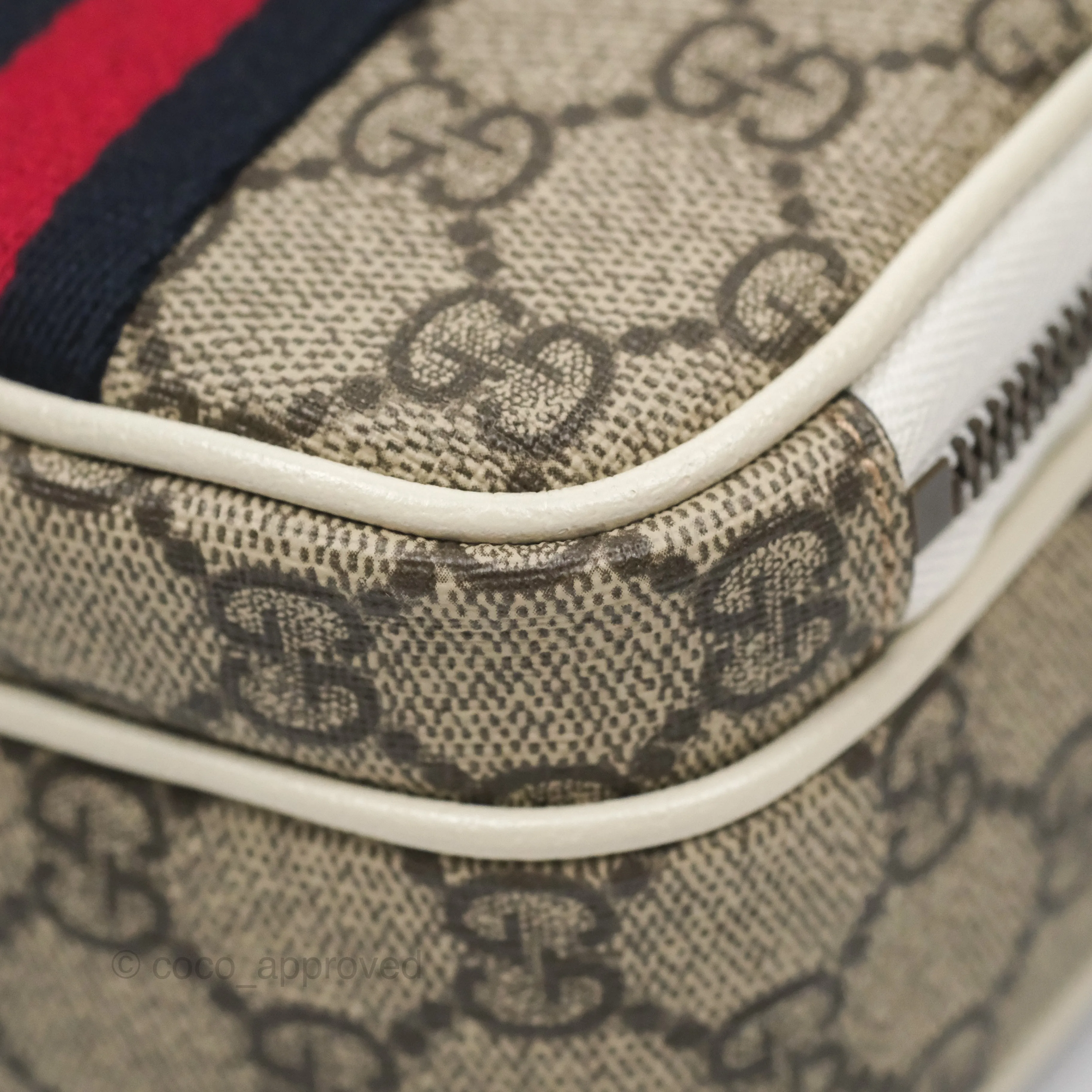 Gucci Ophidia GG Supreme Mini Crossbody Bag White