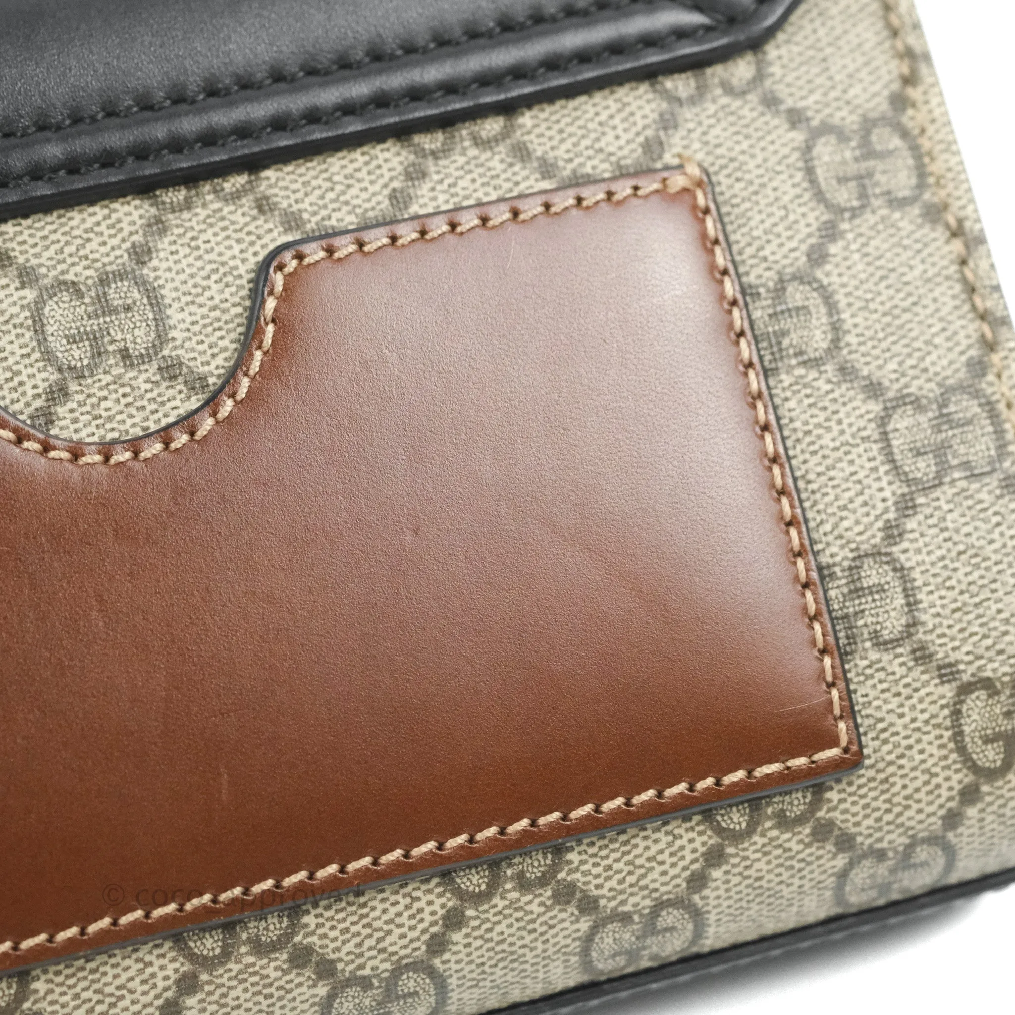 Gucci Padlock Small GG Shoulder Bag Black Beige/ Ebony GG Supreme Canvas