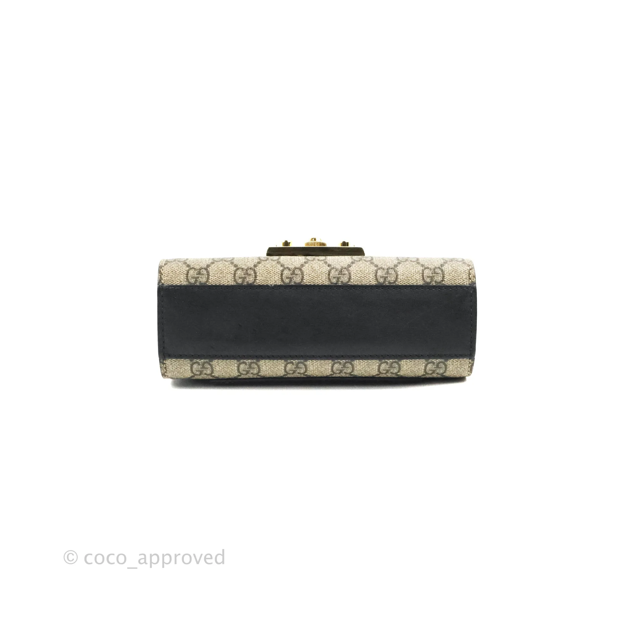 Gucci Padlock Small GG Shoulder Bag Black Beige/ Ebony GG Supreme Canvas
