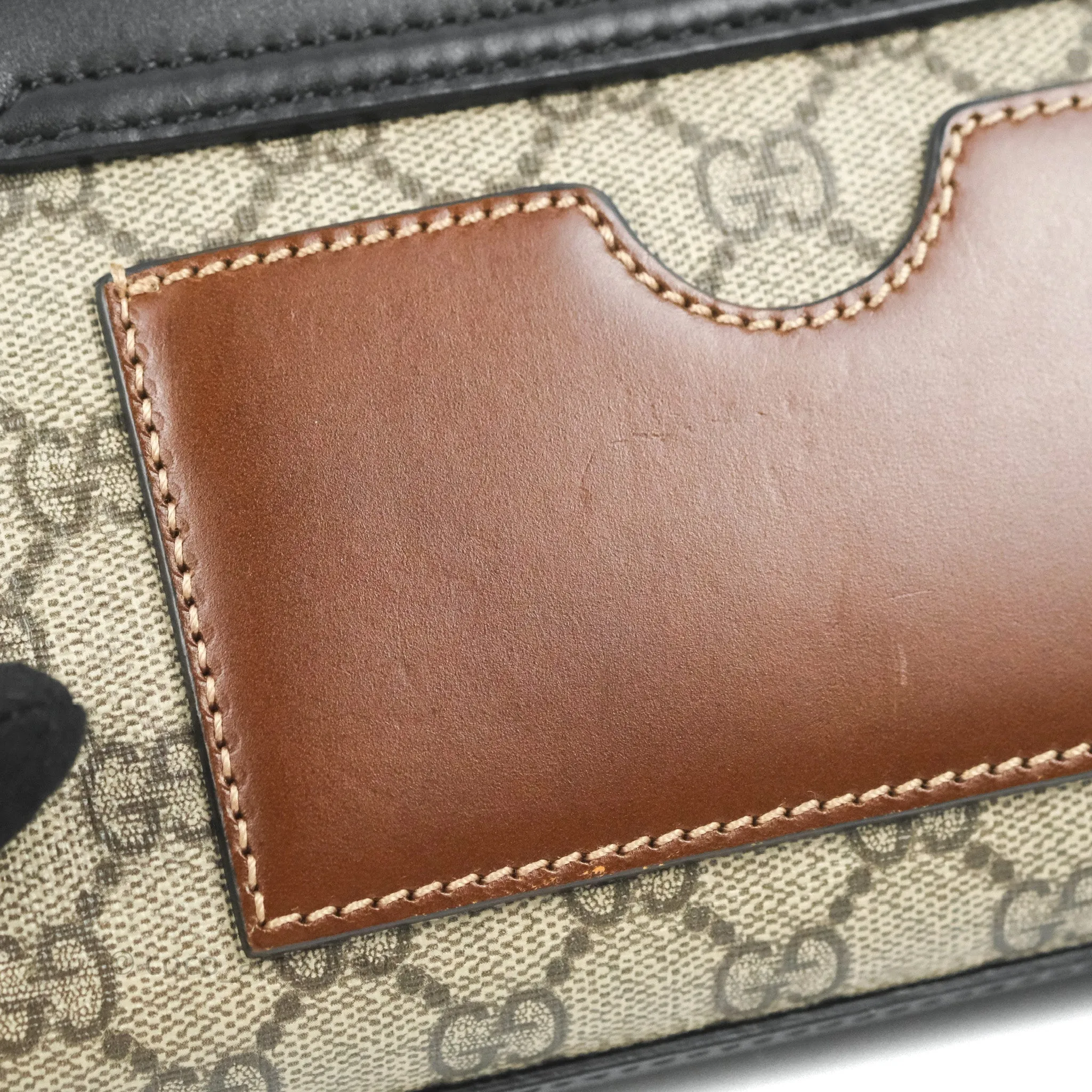 Gucci Padlock Small GG Shoulder Bag Black Beige/ Ebony GG Supreme Canvas