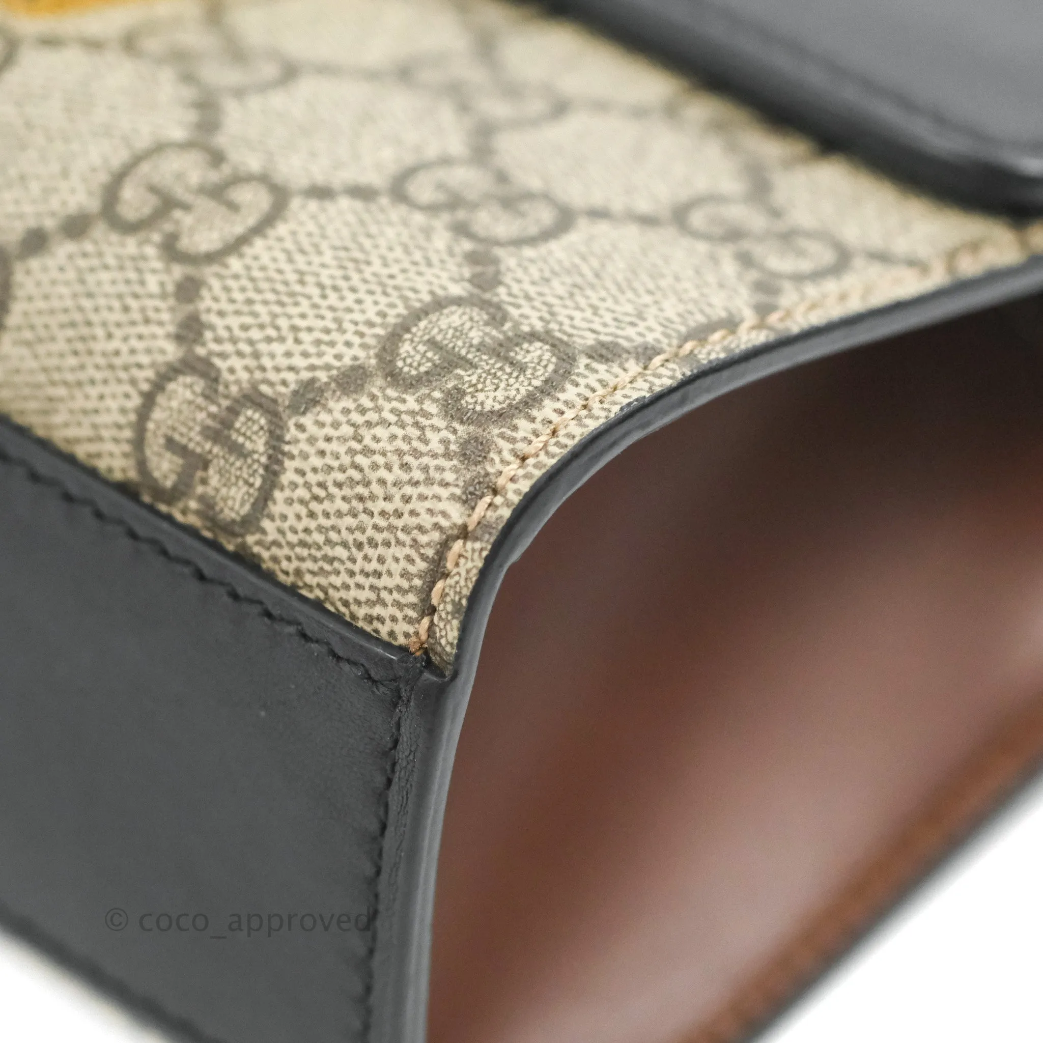 Gucci Padlock Small GG Shoulder Bag Black Beige/ Ebony GG Supreme Canvas