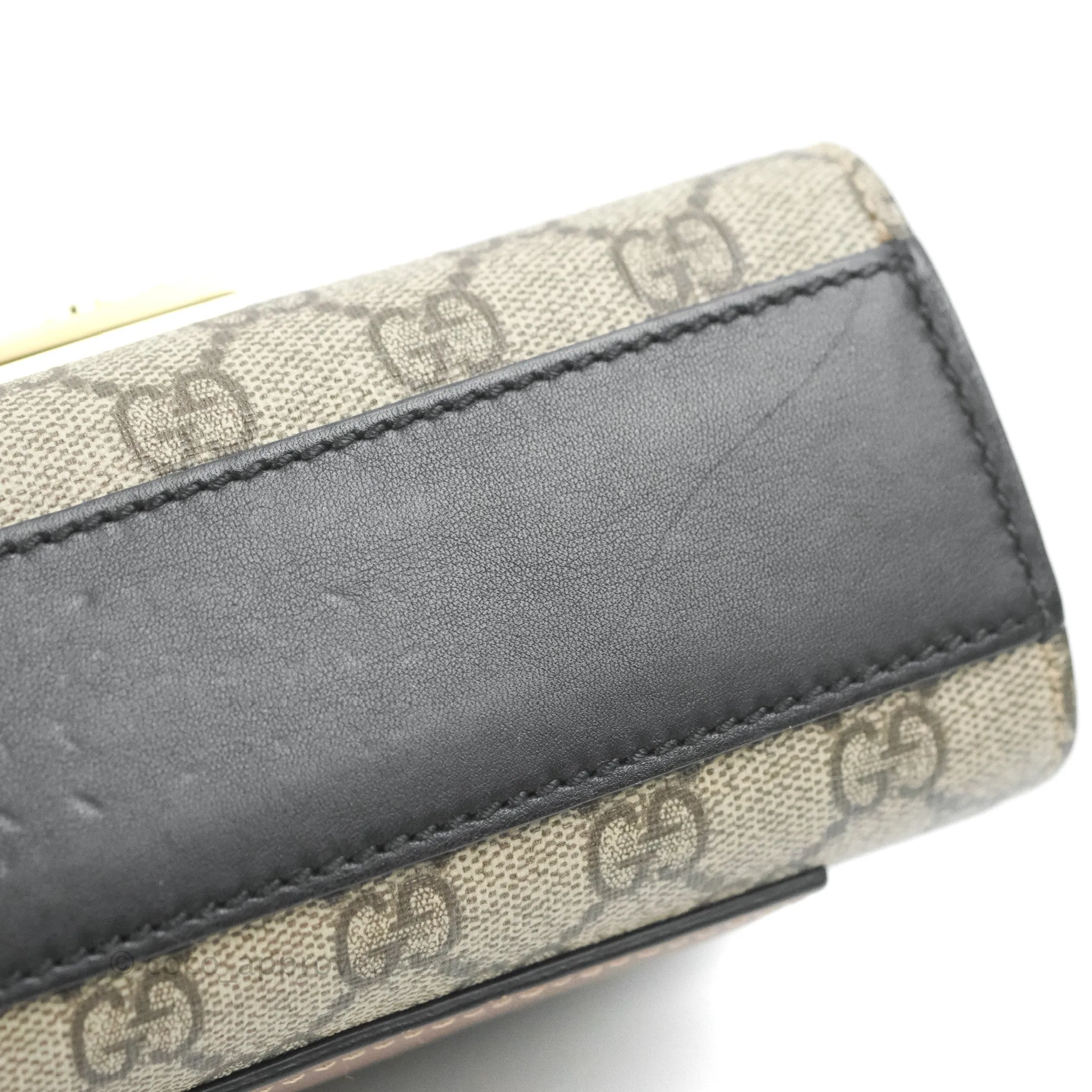 Gucci Padlock Small GG Shoulder Bag Black Beige/ Ebony GG Supreme Canvas