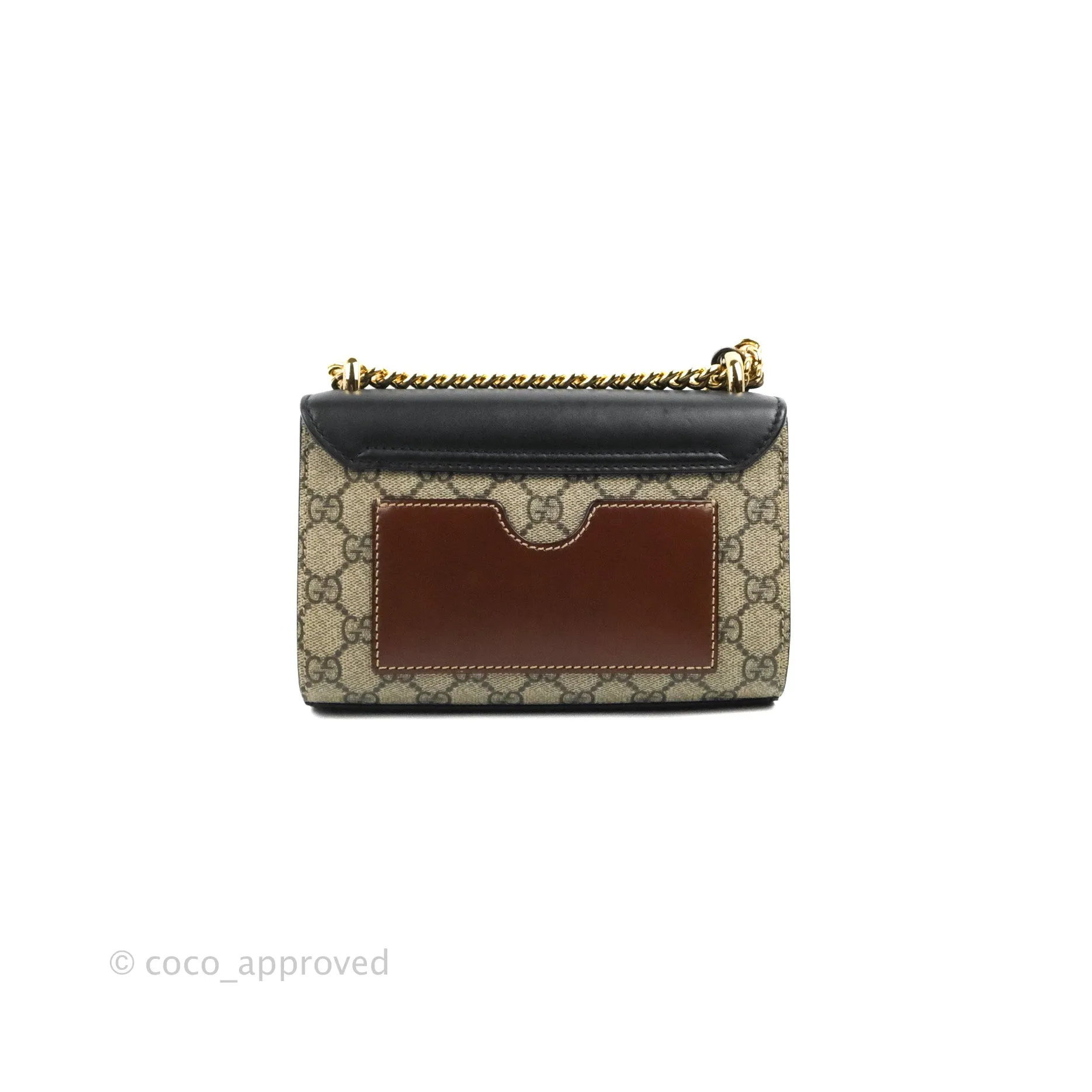 Gucci Padlock Small GG Shoulder Bag Black Beige/ Ebony GG Supreme Canvas