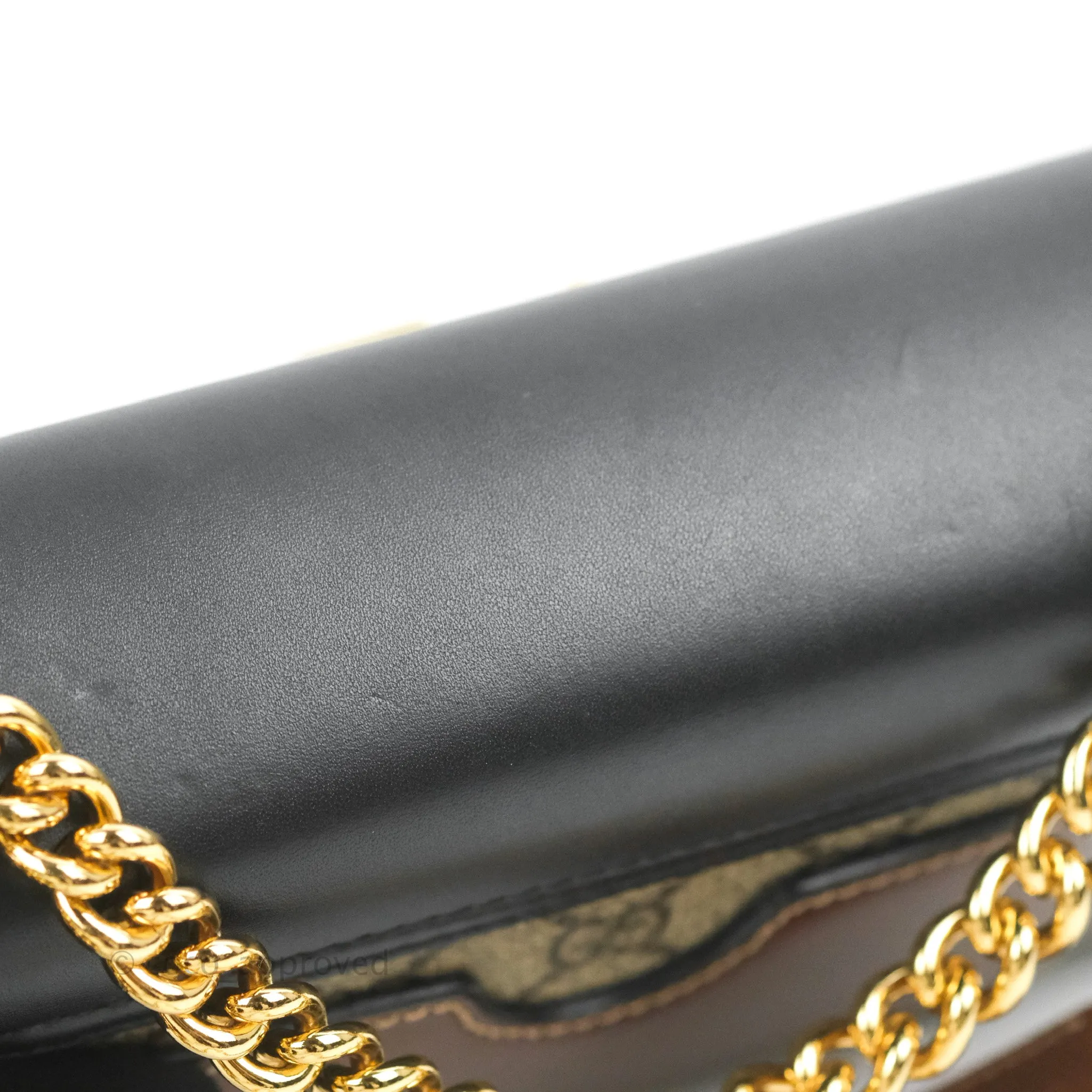 Gucci Padlock Small GG Shoulder Bag Black Beige/ Ebony GG Supreme Canvas
