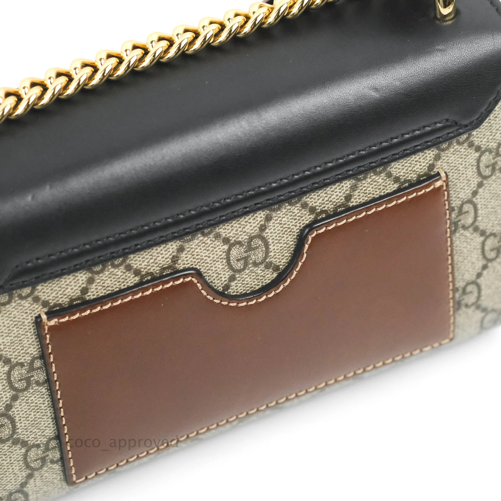 Gucci Padlock Small GG Shoulder Bag Black Beige/ Ebony GG Supreme Canvas