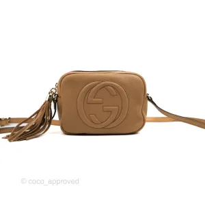 Gucci Pebbled Calfskin Small Soho Disco Bag Beige