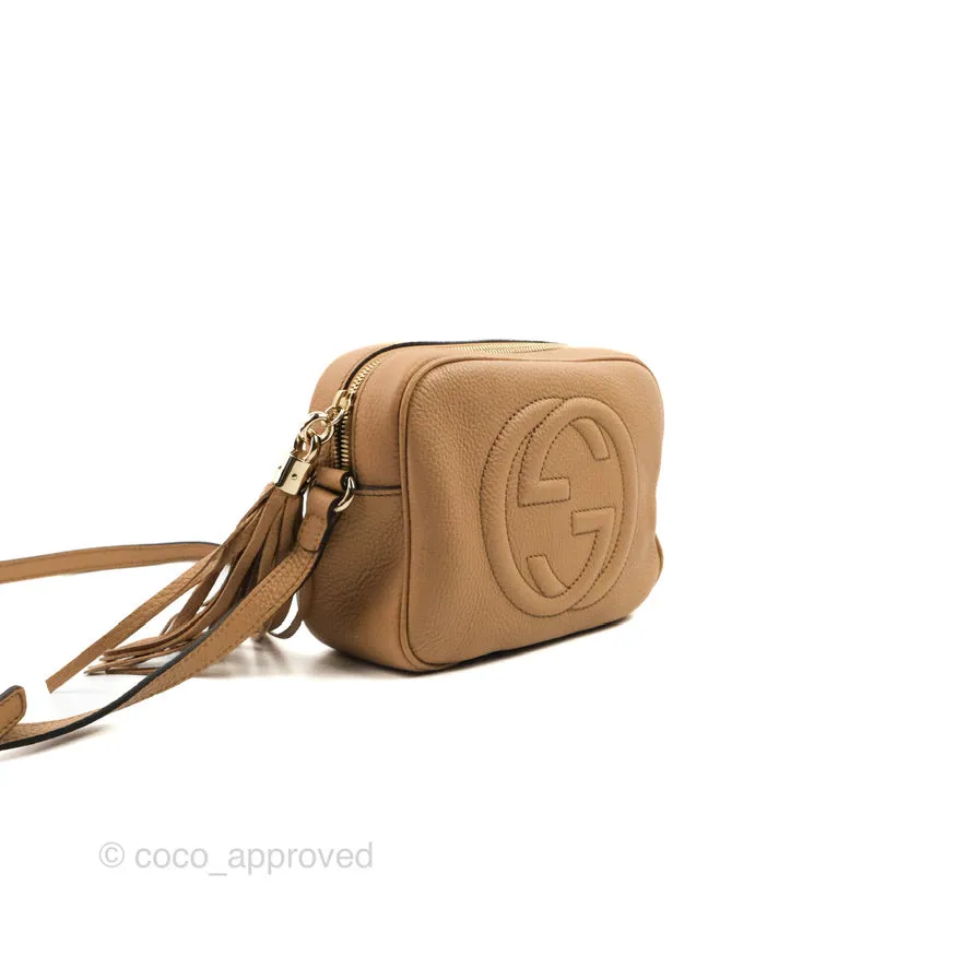 Gucci Pebbled Calfskin Small Soho Disco Bag Beige