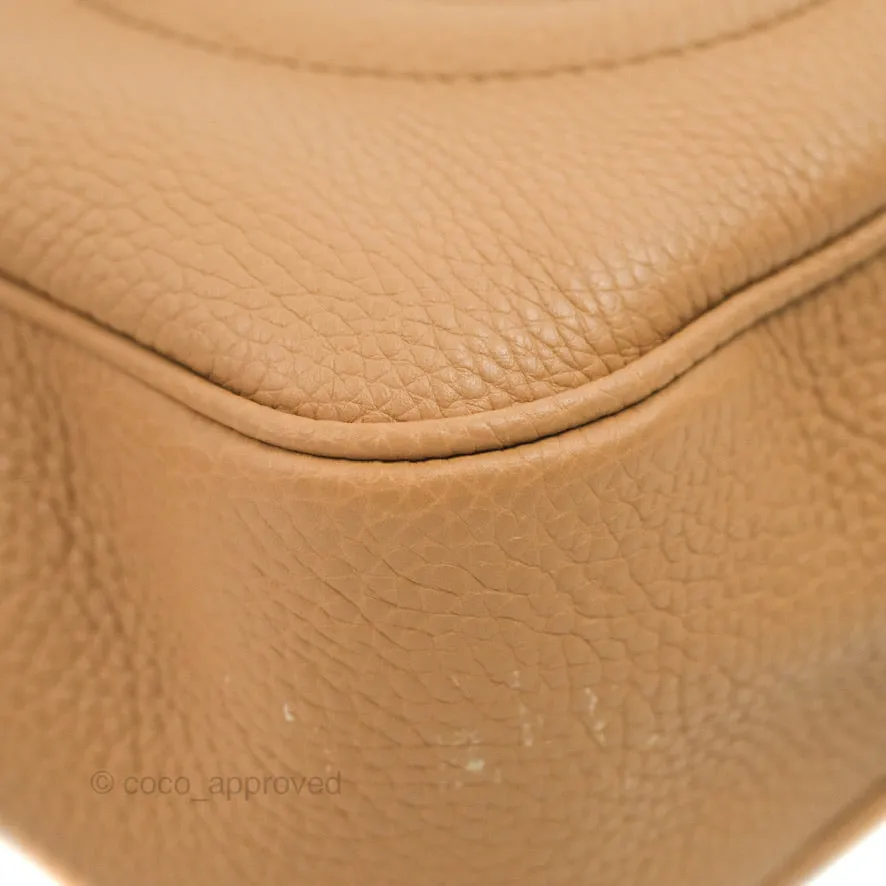 Gucci Pebbled Calfskin Small Soho Disco Bag Beige