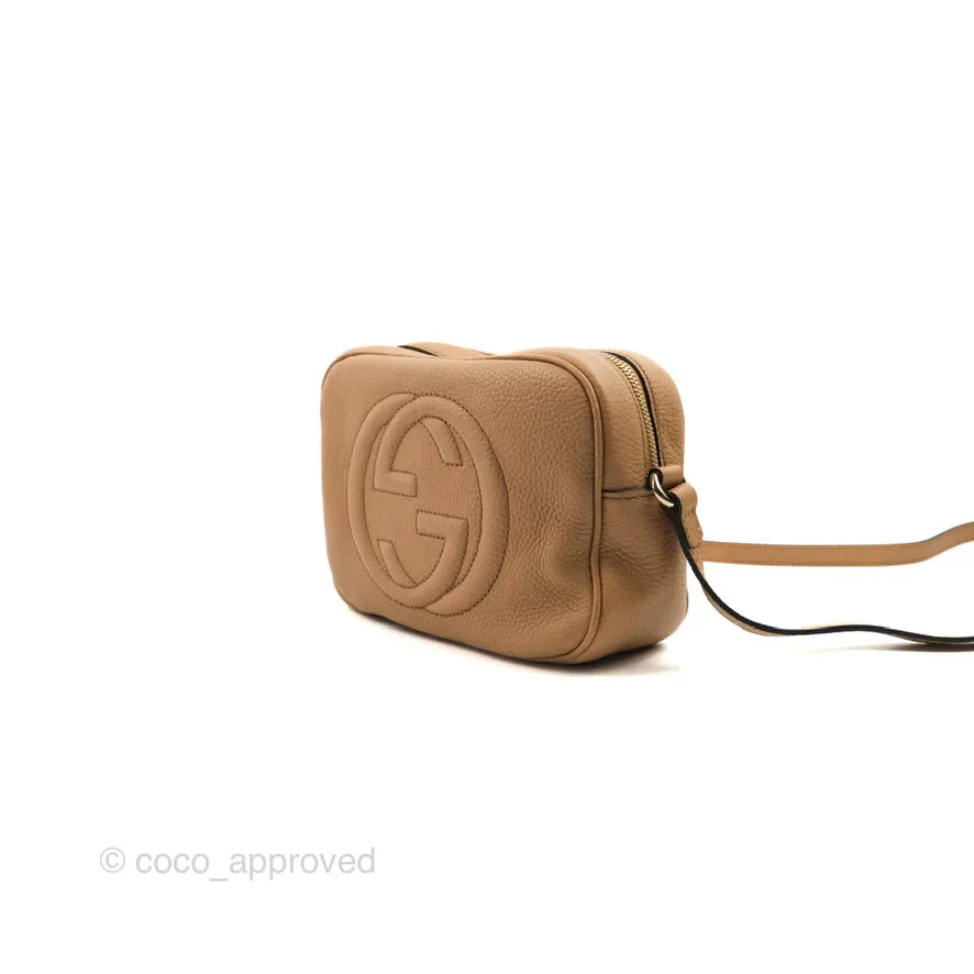 Gucci Pebbled Calfskin Small Soho Disco Bag Beige
